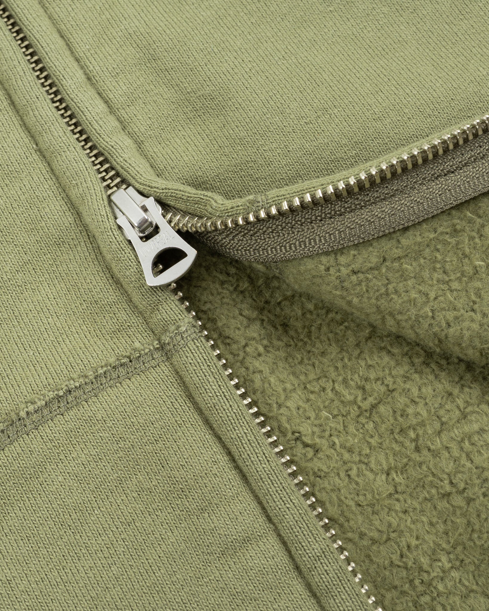 IHSW-10-OLV 14oz Ultra Heavy Loopwheel Cotton Zip Hoodie Olive - 6