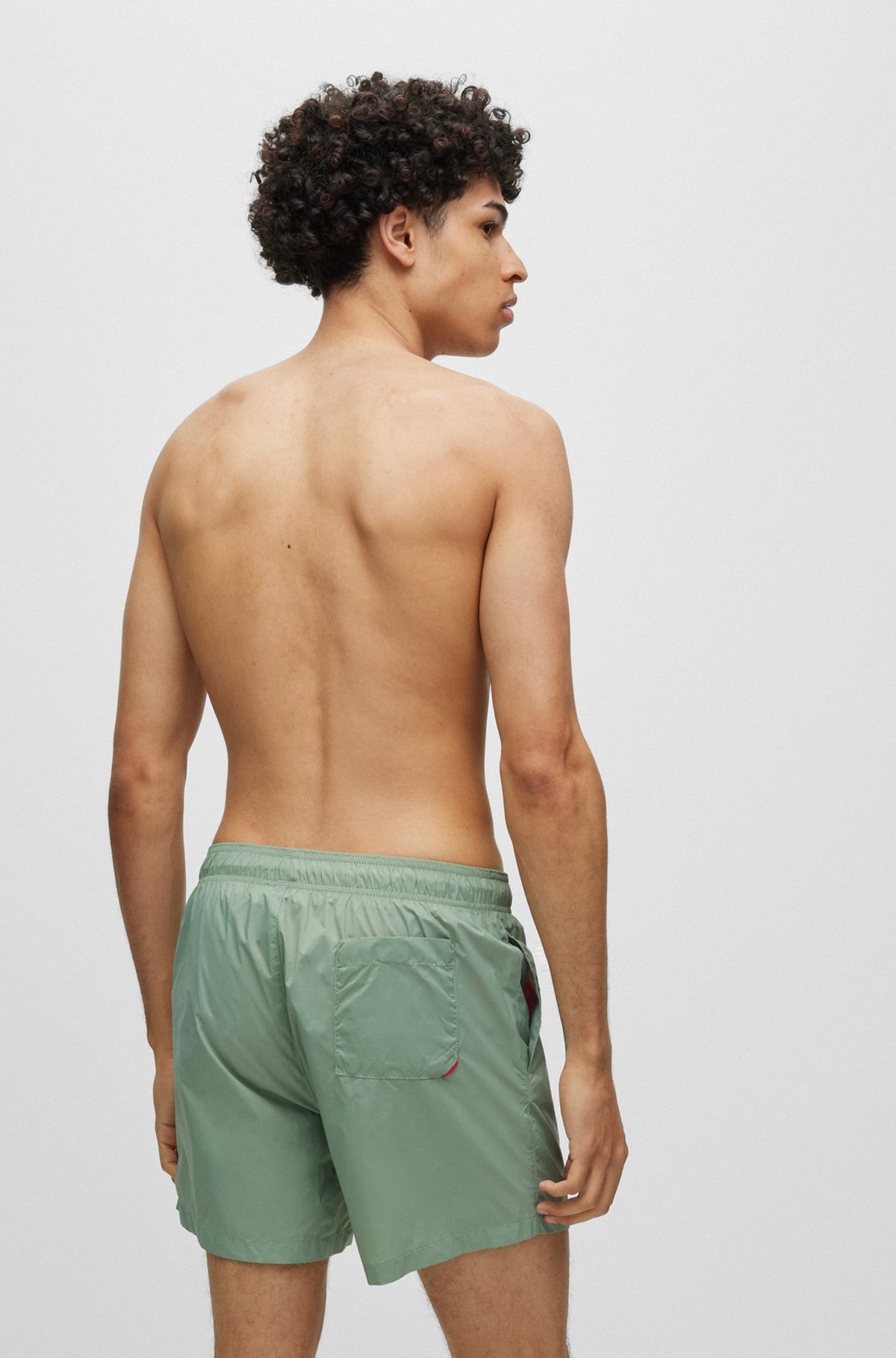 FULLY LINED SWIM SHORTS WITH LOGO PRINT - 4