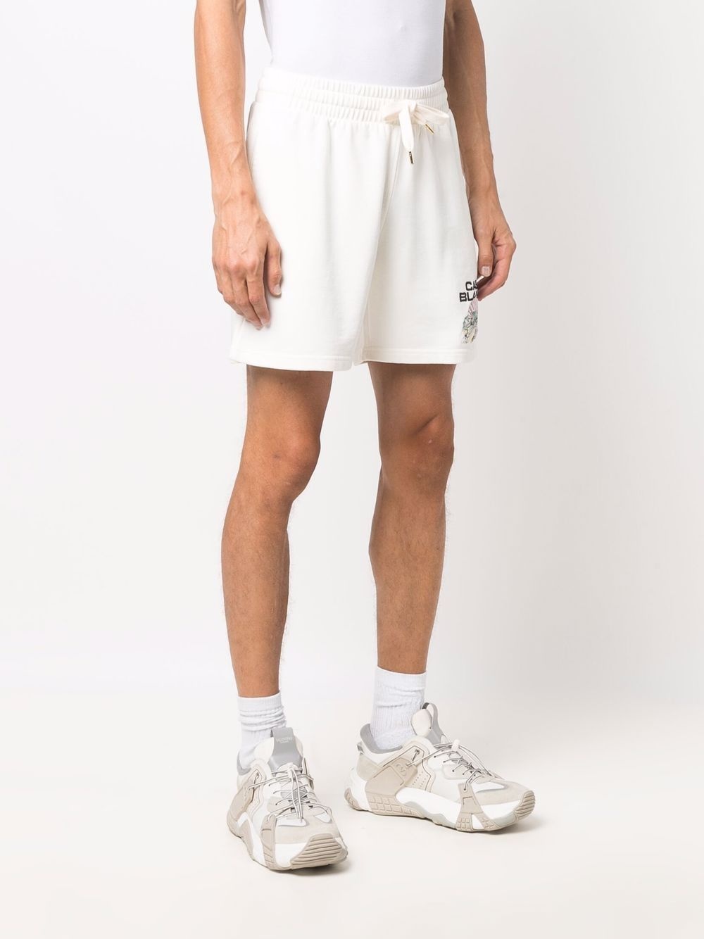 embroidered-logo sweat shorts - 3