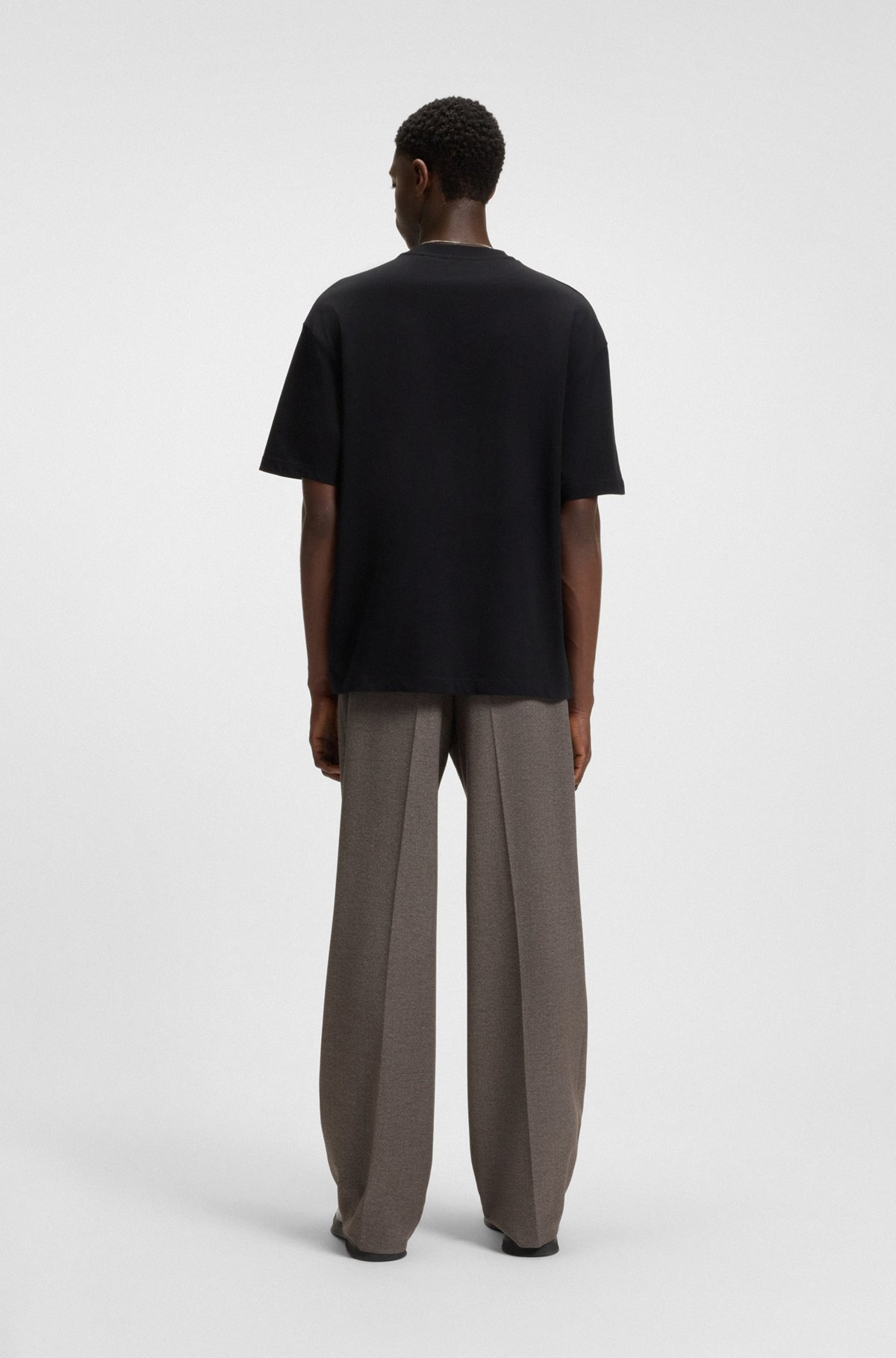 MODERN-FIT TROUSERS IN MOULINÉ STRETCH TWILL - 4