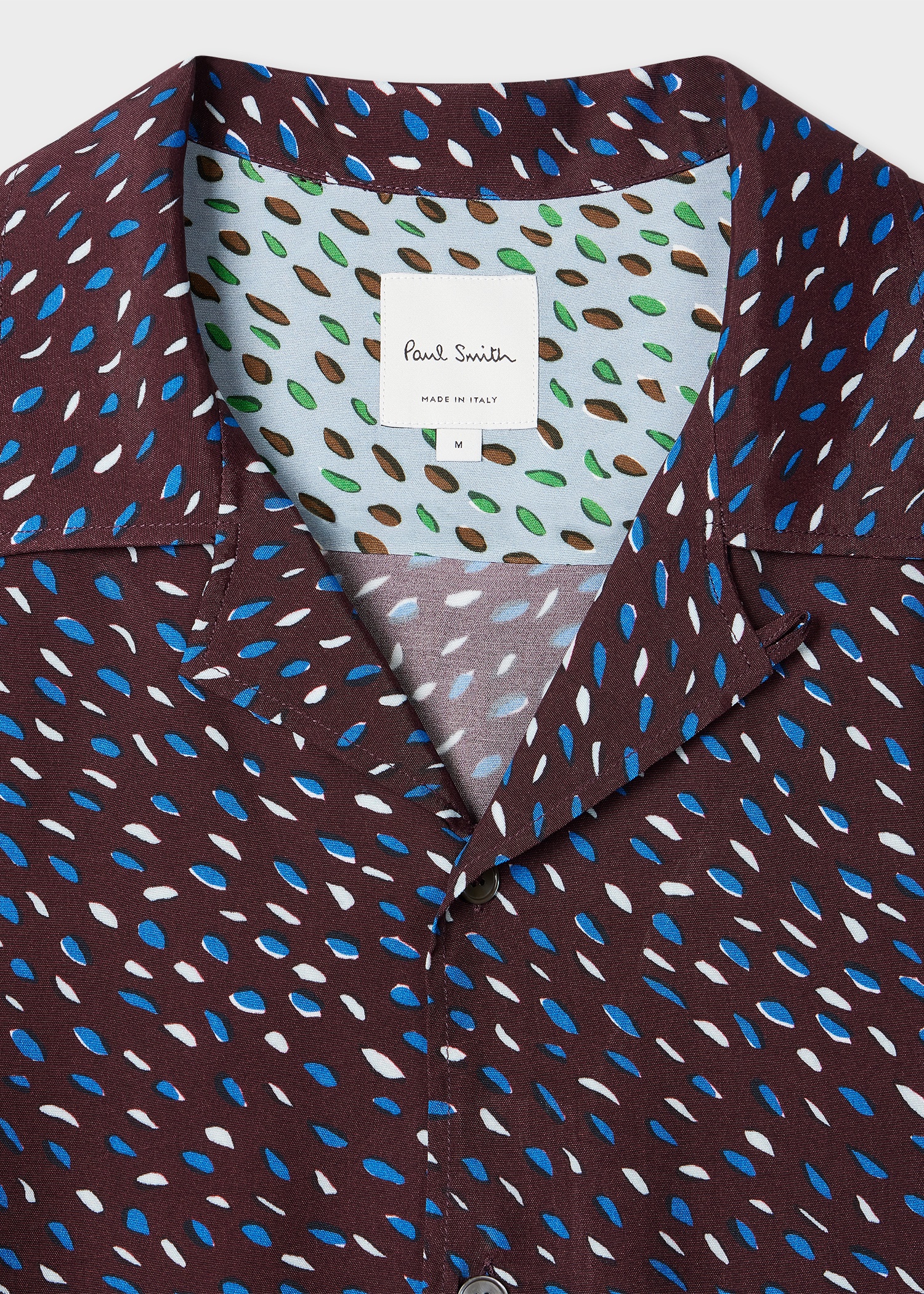 Burgundy 'Screen Dance' Print Viscose Shirt - 3