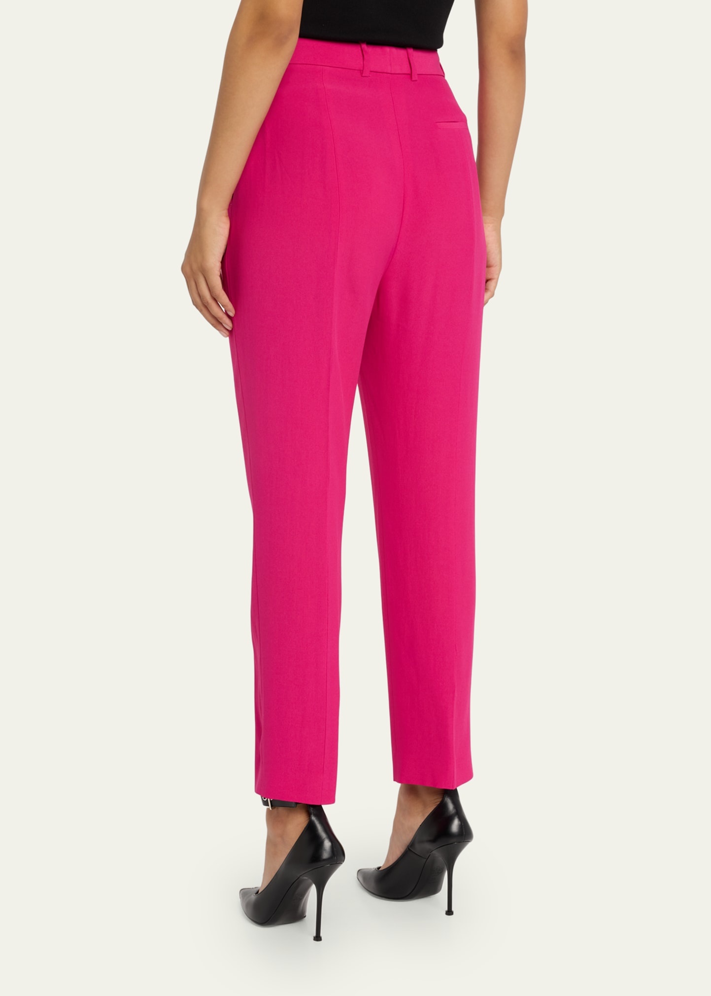 High-Waist Crop Cigarette Trousers - 3