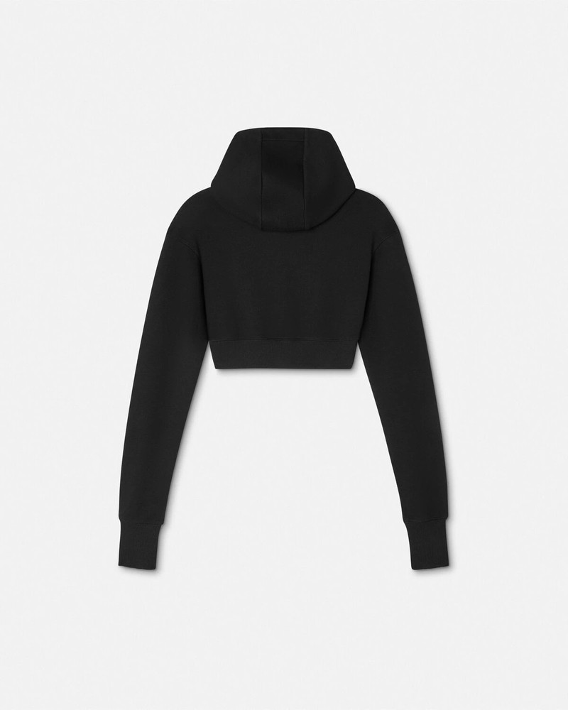 Embroidered Logo Crop Zip Hoodie 3