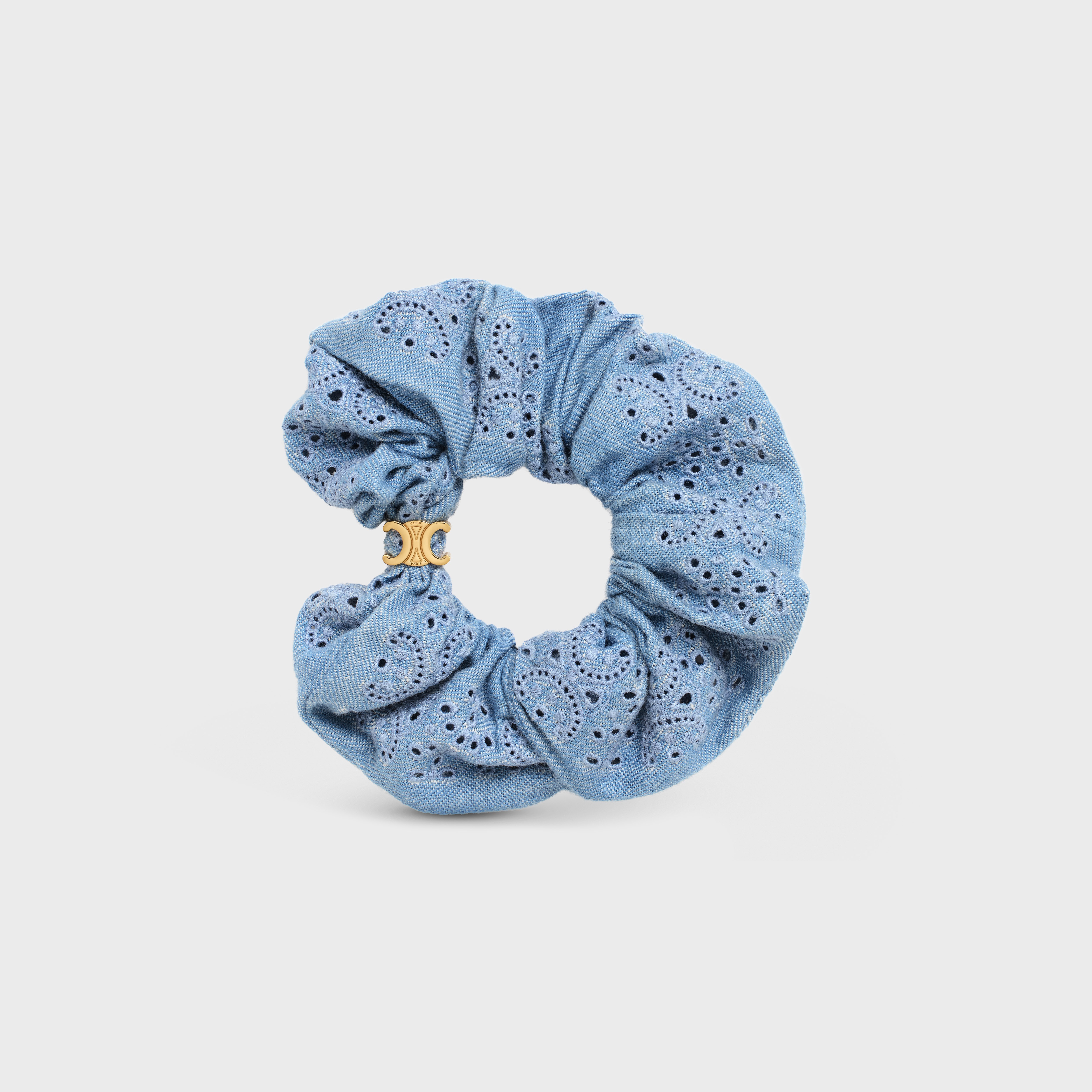 Celine Scrunchy English Embroidery in Brass with Gold Finish and Cotton - 1