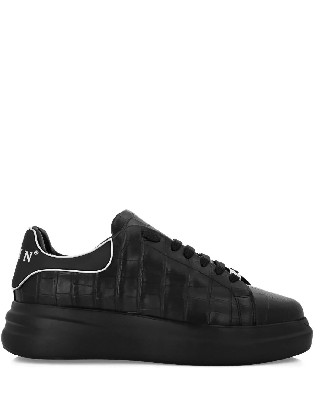 crocodile-effect platform sneakers - 1