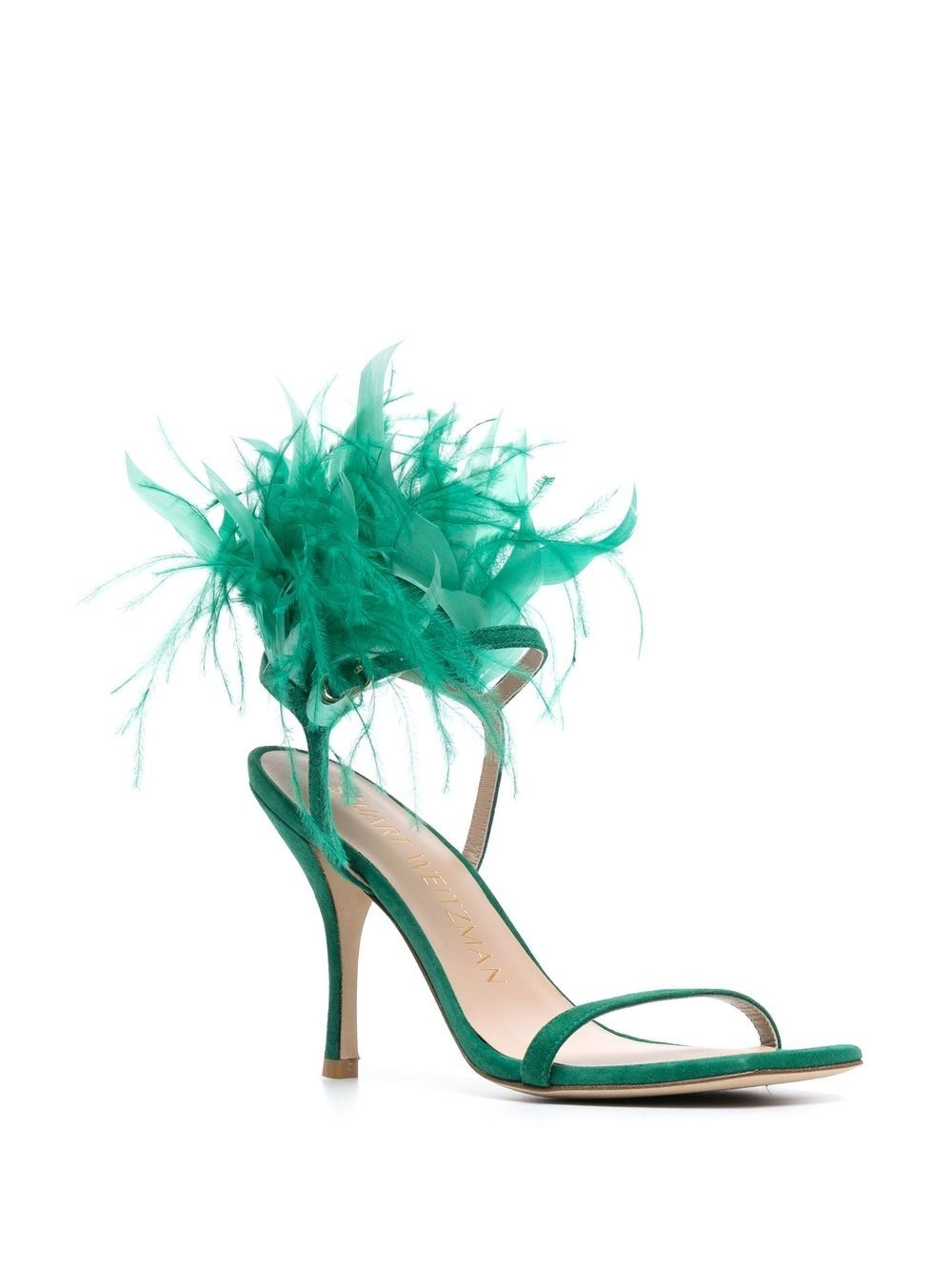 Plume 100mm feather-detail sandals - 2