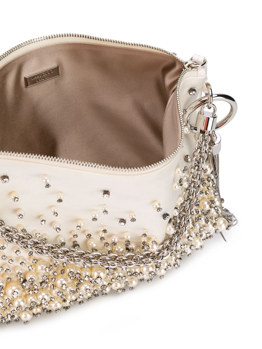 Callie crystal and pearl-embellished clutch bag - 5