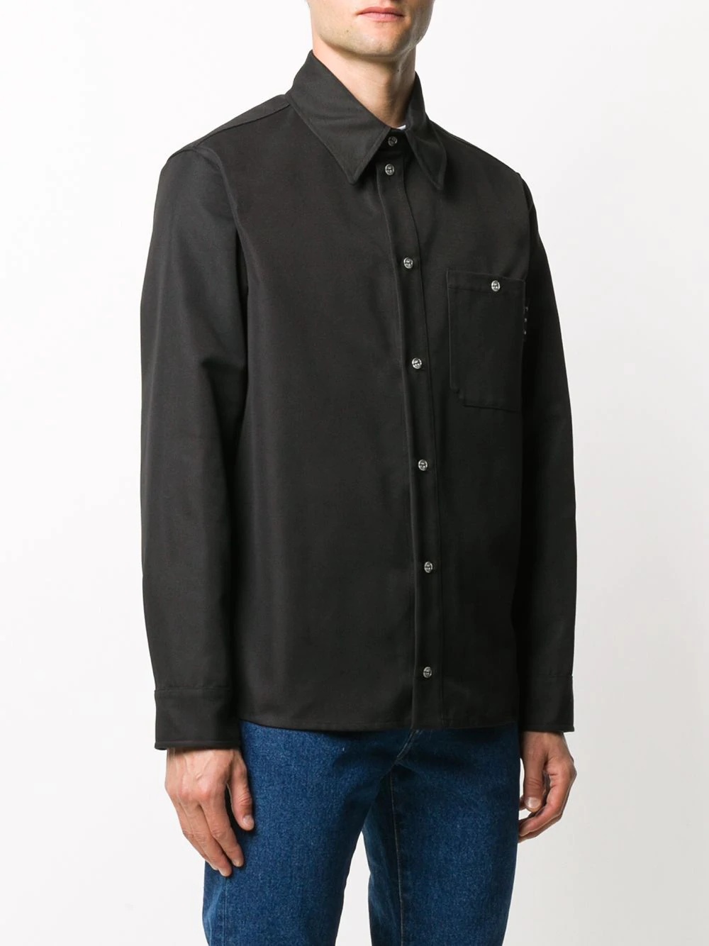 logo-print work shirt - 3