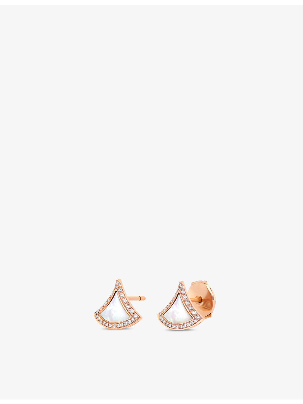 Divas’ Dream 18ct rose-gold, 0.1ct diamond and mother-of-pearl earrings - 2