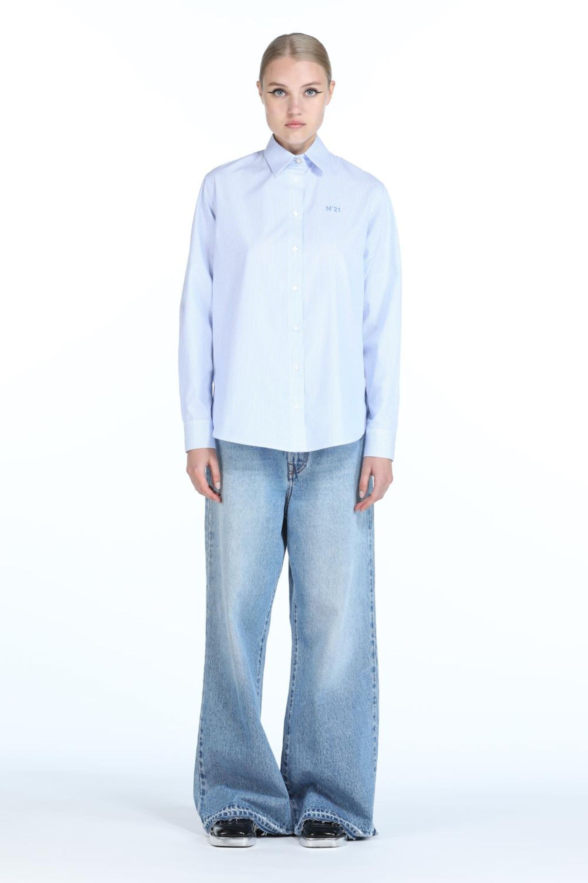 LOGO-EMBROIDERED STRIPED SHIRT - 4
