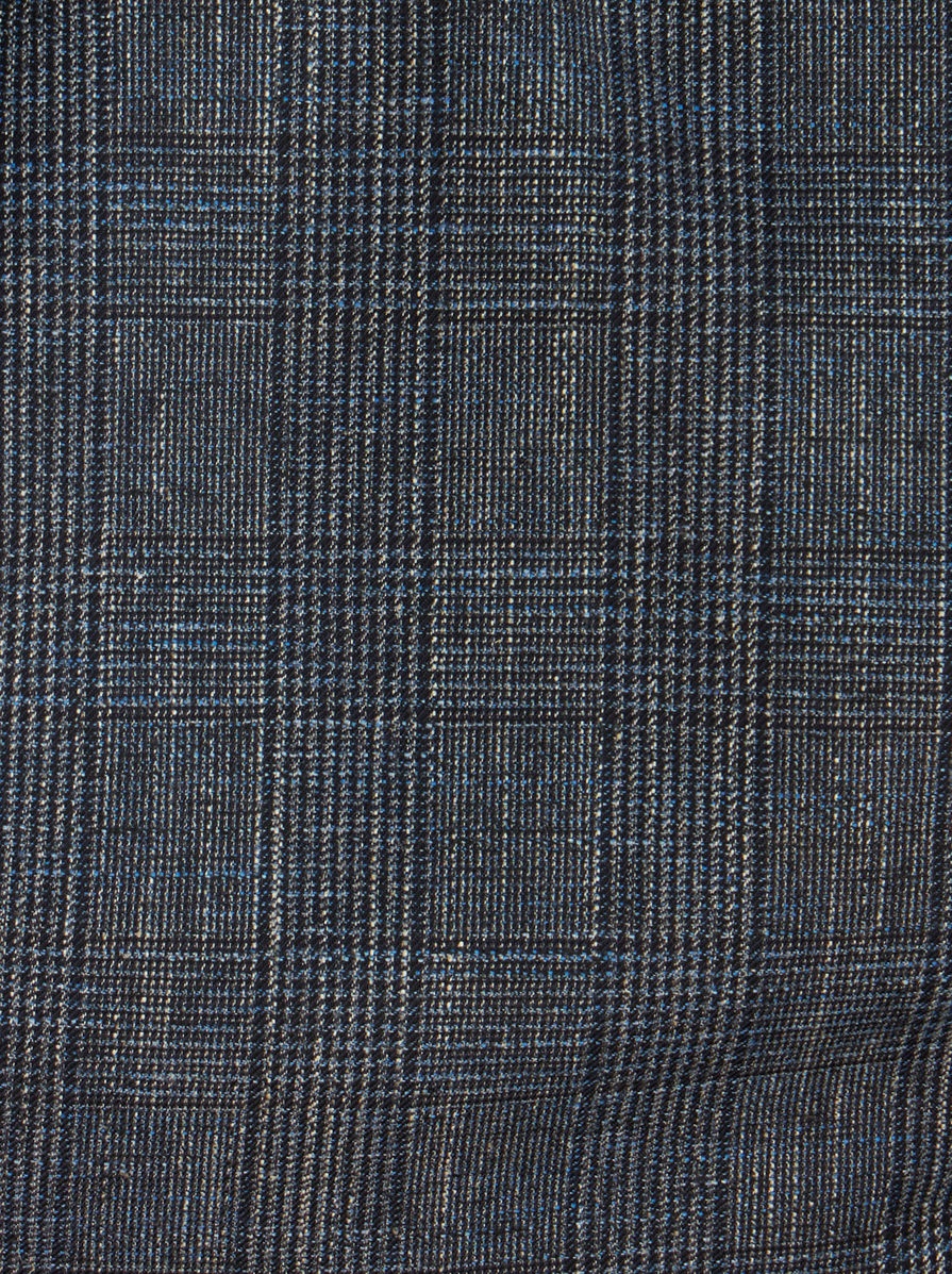 CHECK SUIT IN WOOL, COTTON AND LINEN - 6