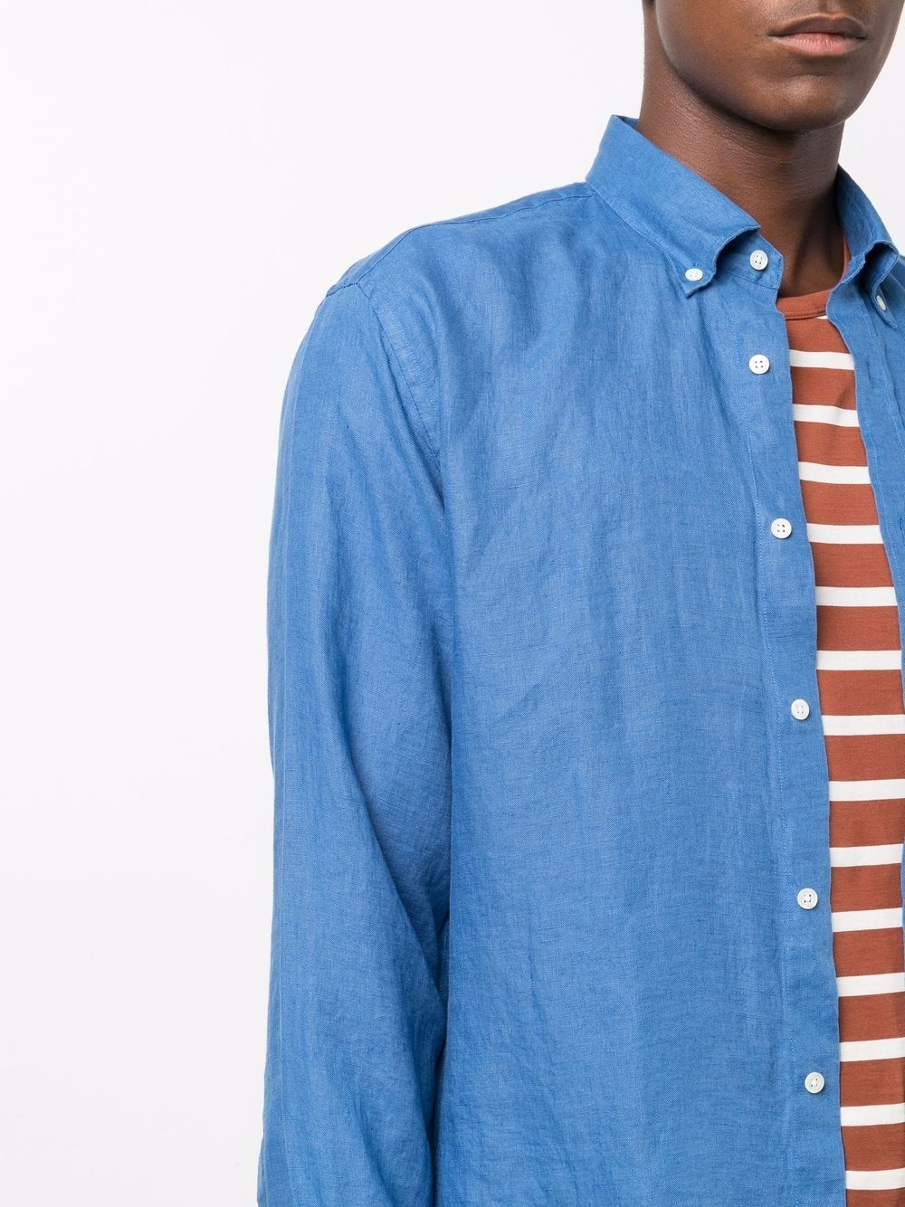 button-down linen shirt - 5