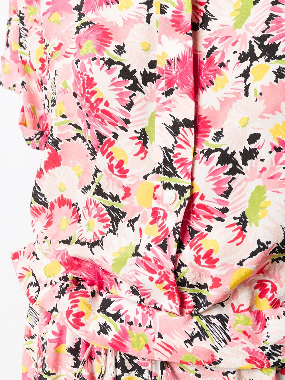 floral print short-sleeve jumpsuit - 5