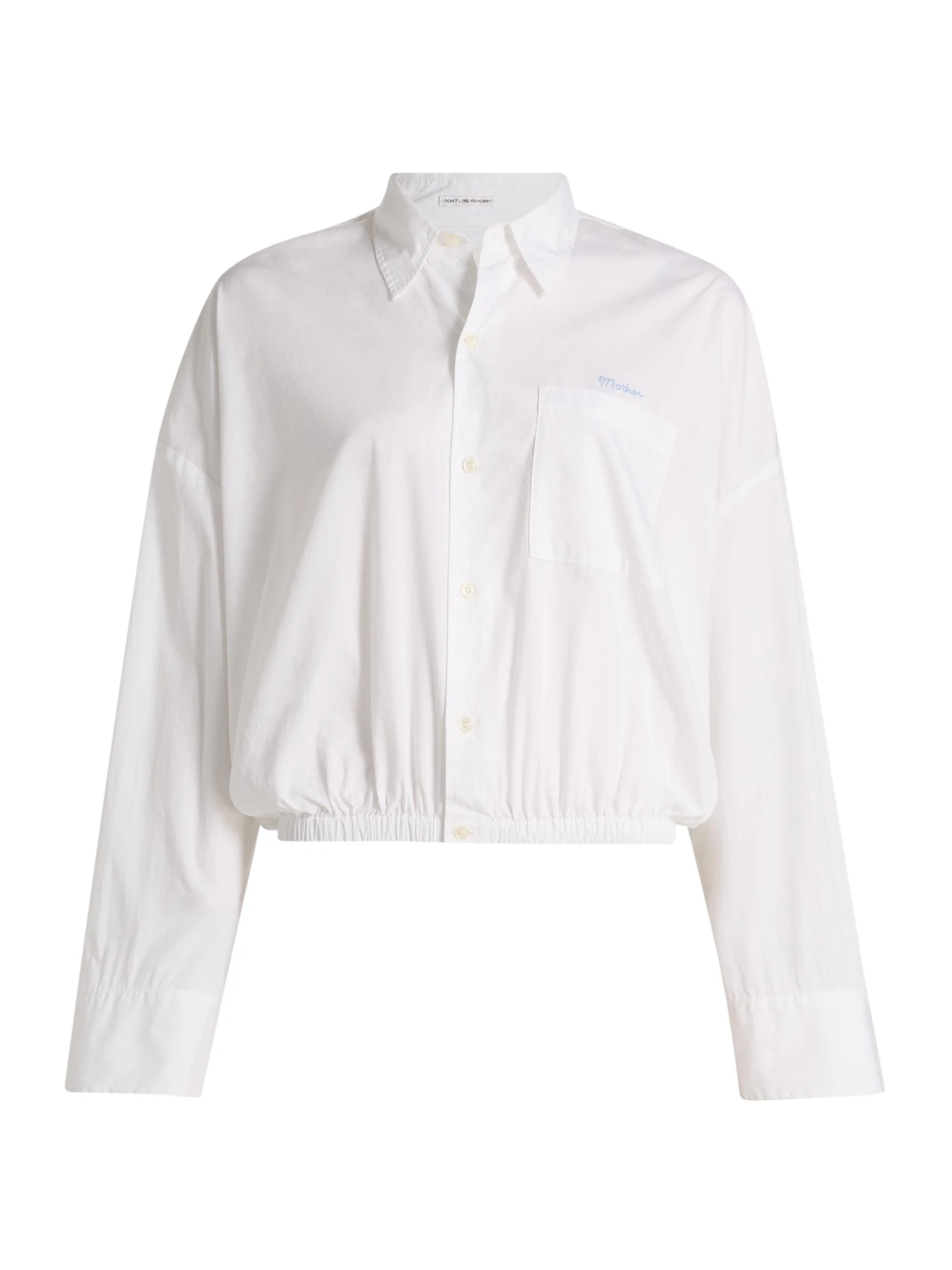 Women's The Scrunchie Frenchie Bubble-Hem Cotton Shirt - White - 1
