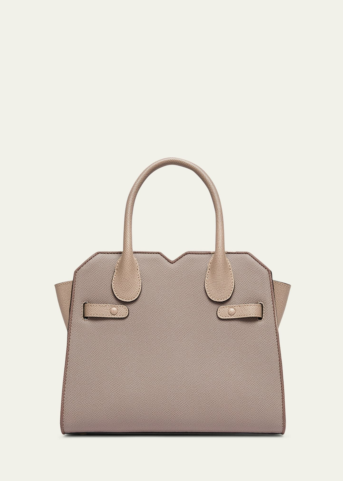 Milano Bicolor Leather Top-Handle Bag - 3