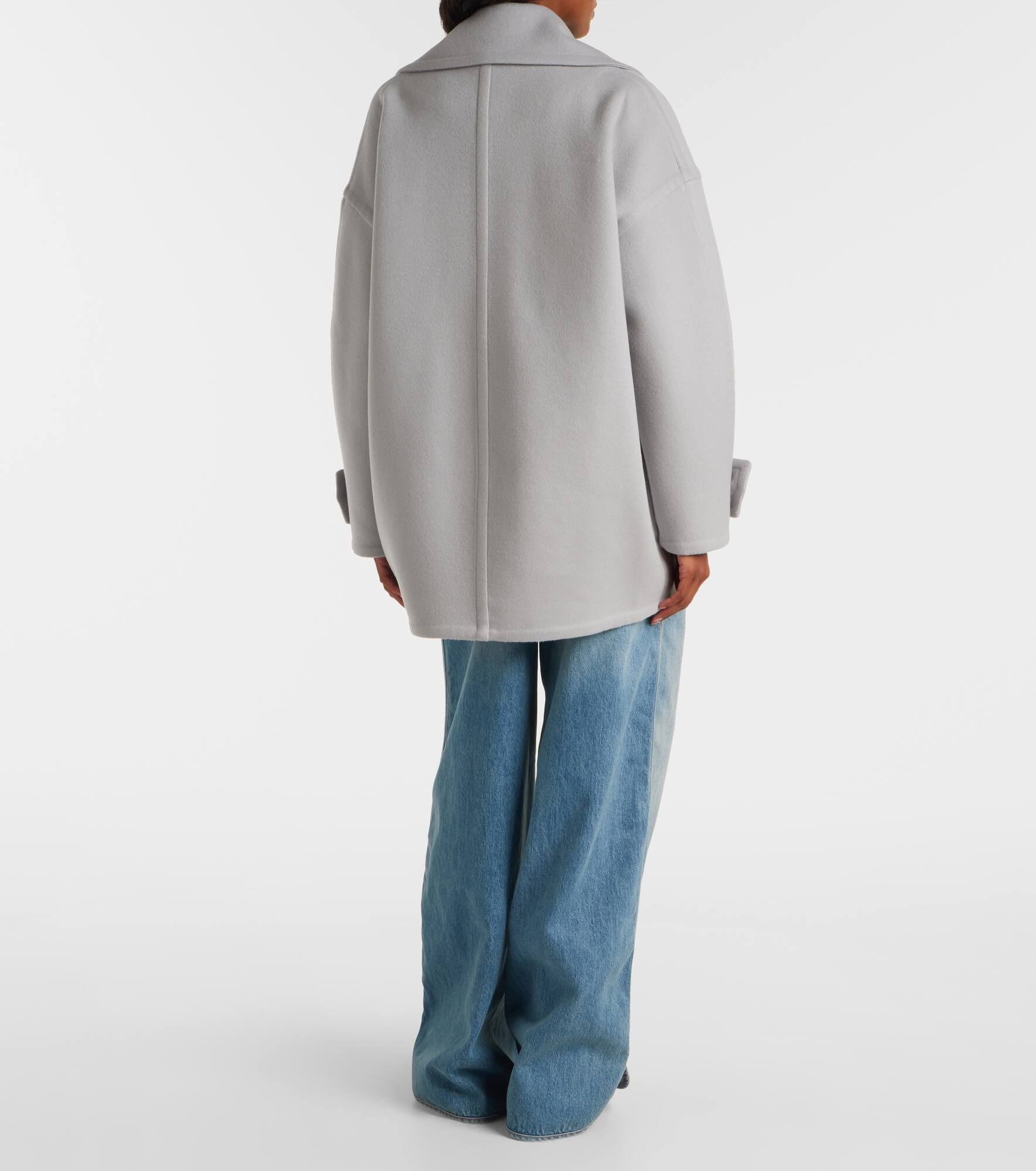 Pebble double-breasted wool peacoat - 3
