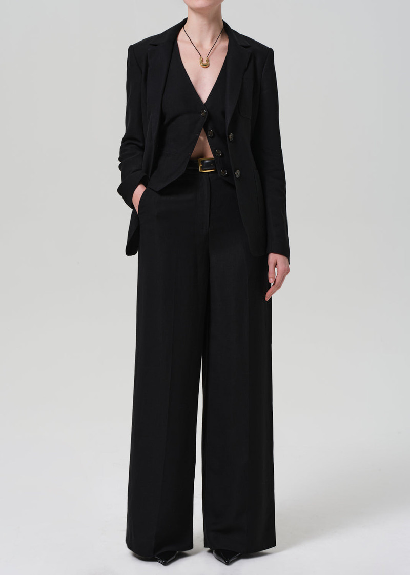 Unlined Weekend Blazer Linen Twill In Black 6