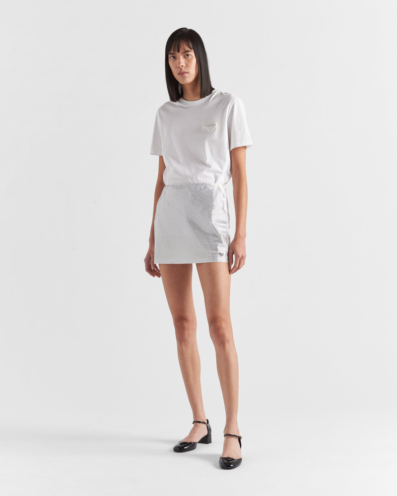 Prada Embroidered jersey miniskirt outlook