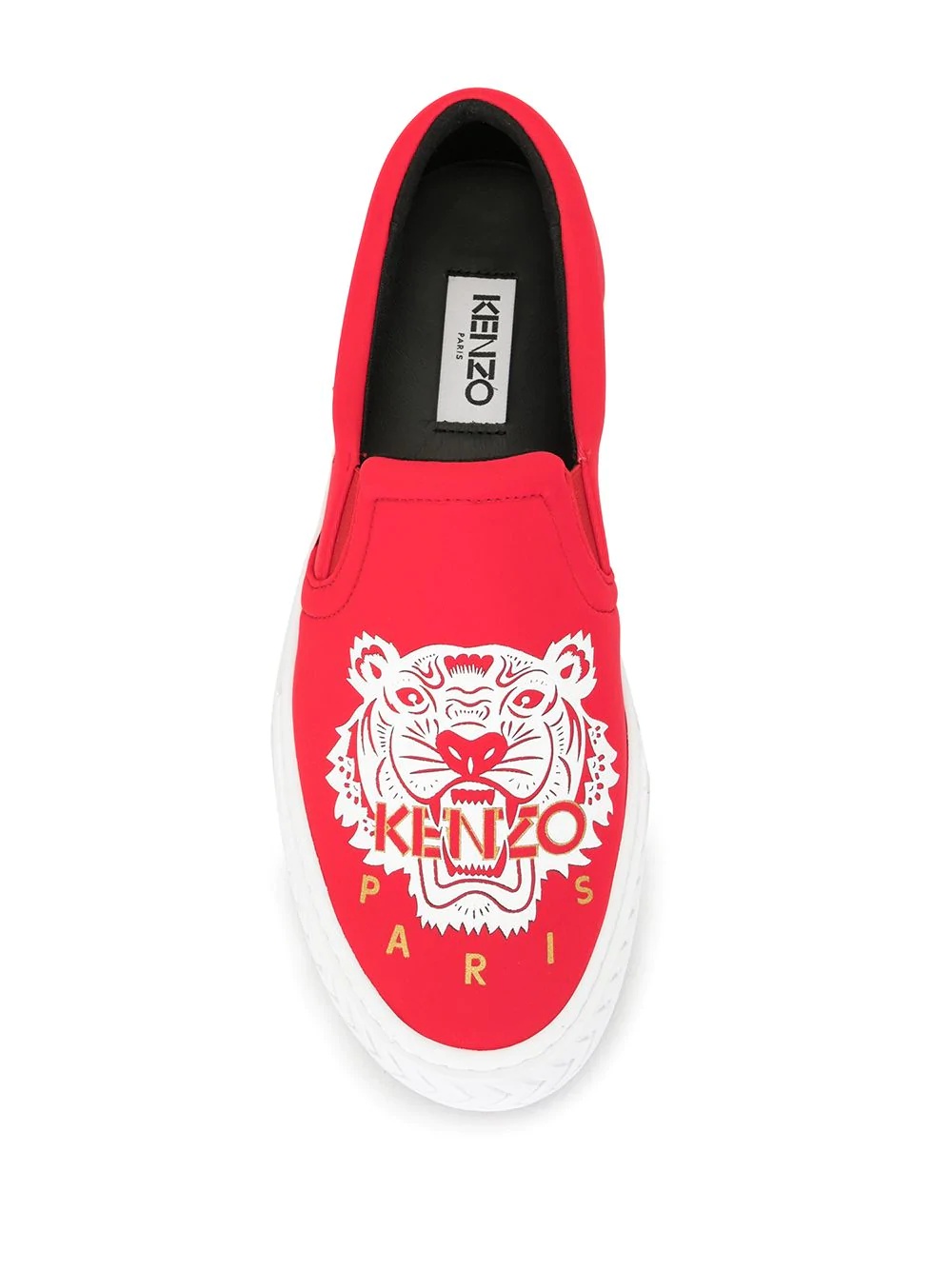 Tiger print slip-on shoes - 4