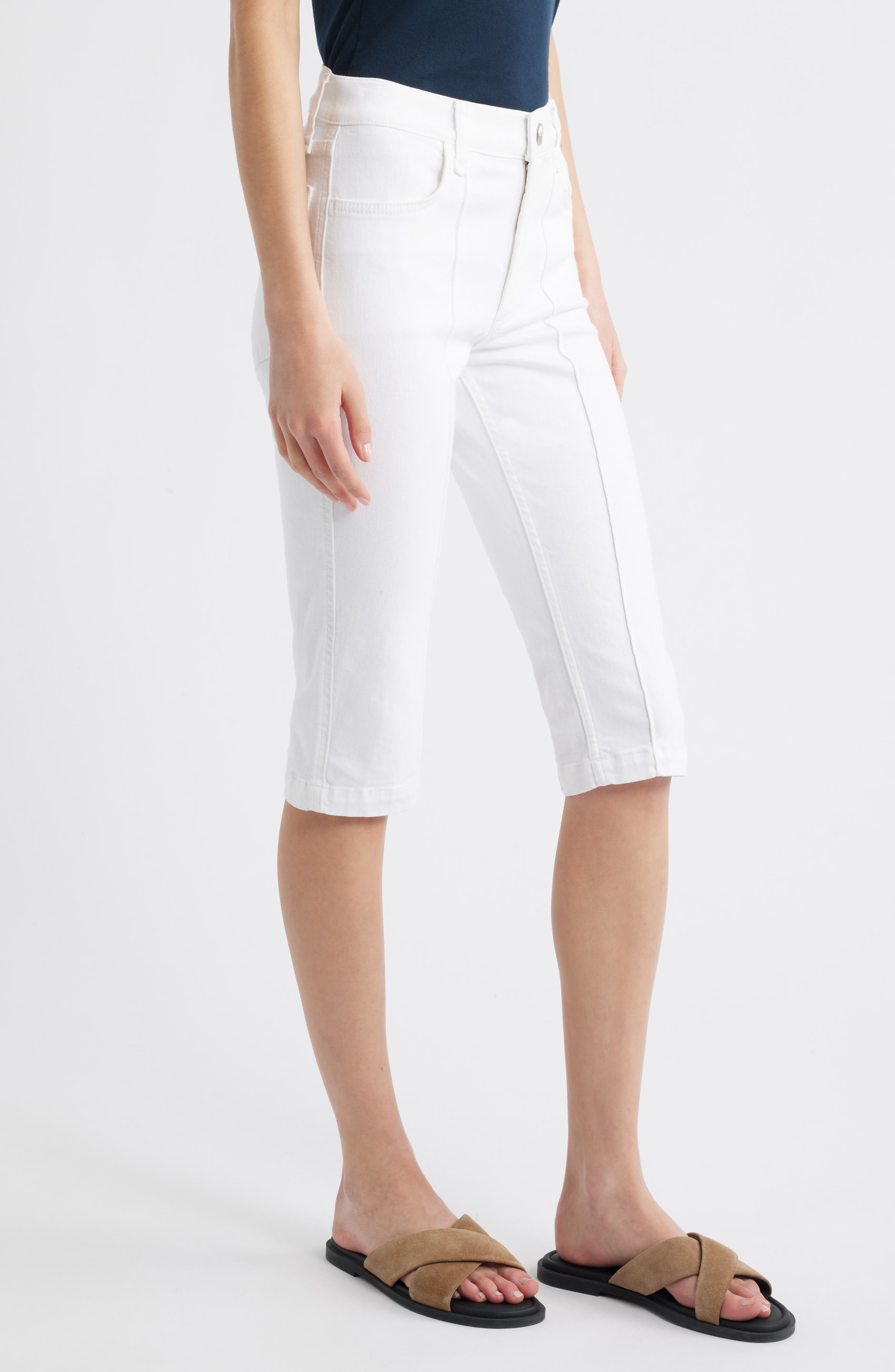 rag & bone Flexi Kit Mid Rise Capri Jeans in White at Nordstrom - 3