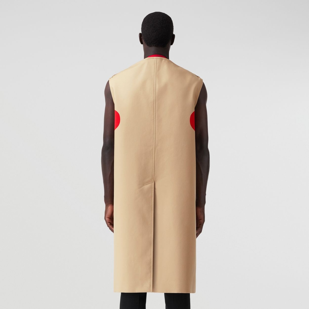 Reconstructed Print Cotton Boat-neck Car Coat - 4