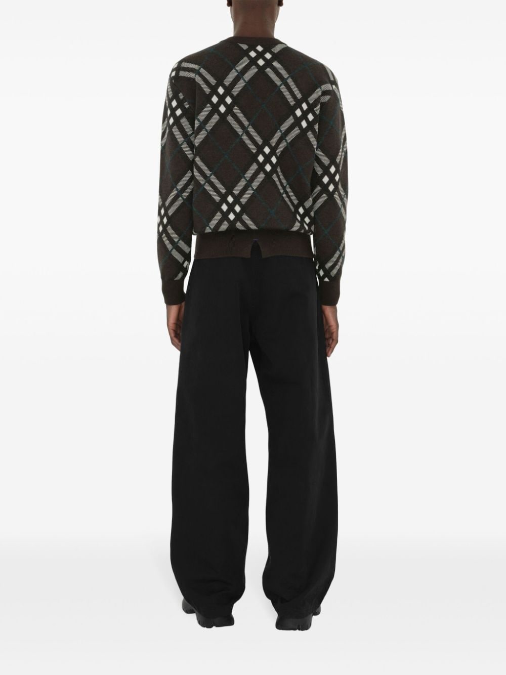 plaid-check wool-blend sweatshirt - 4