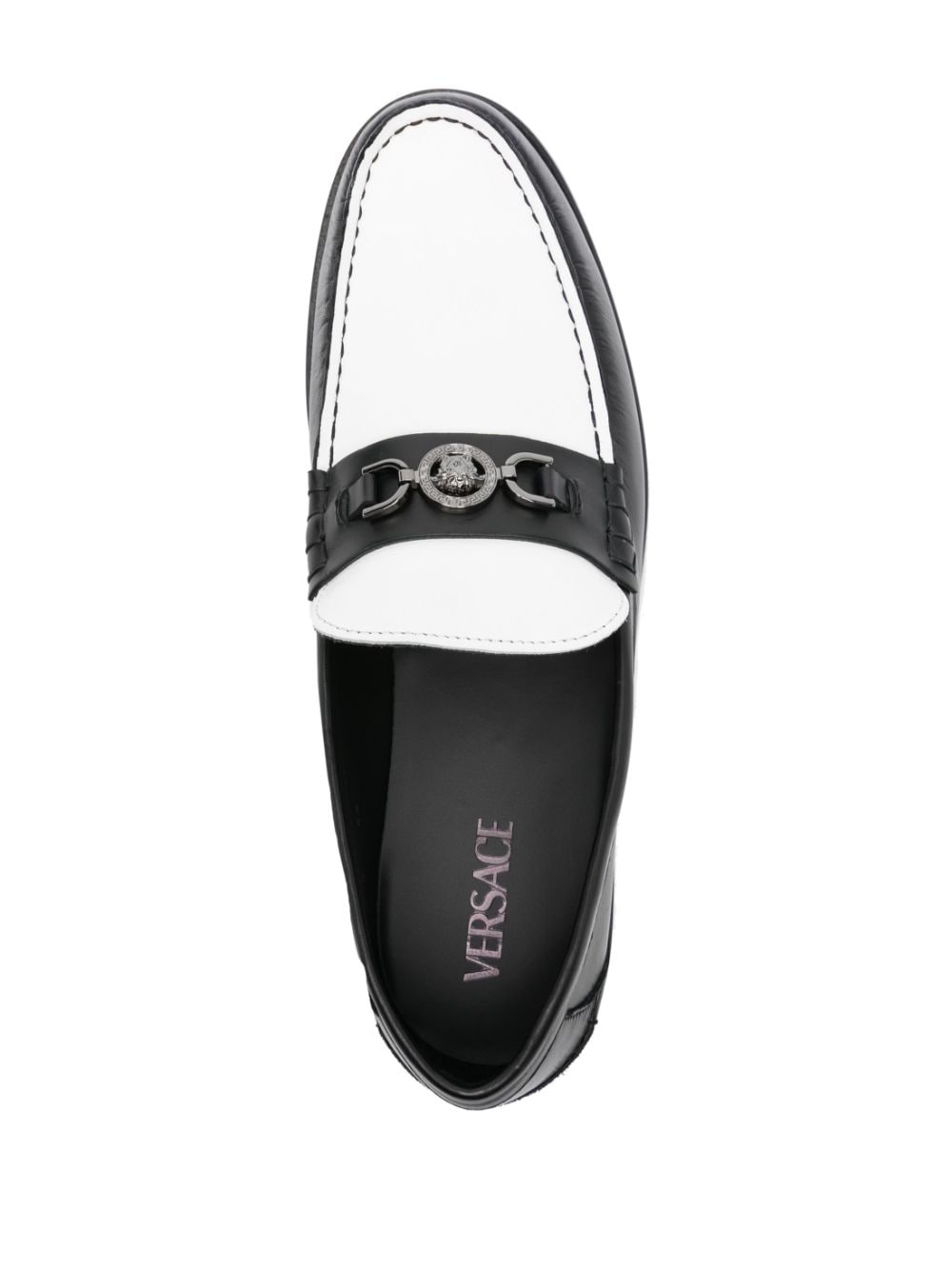 Medusa-plaque colourblock loafers - 4