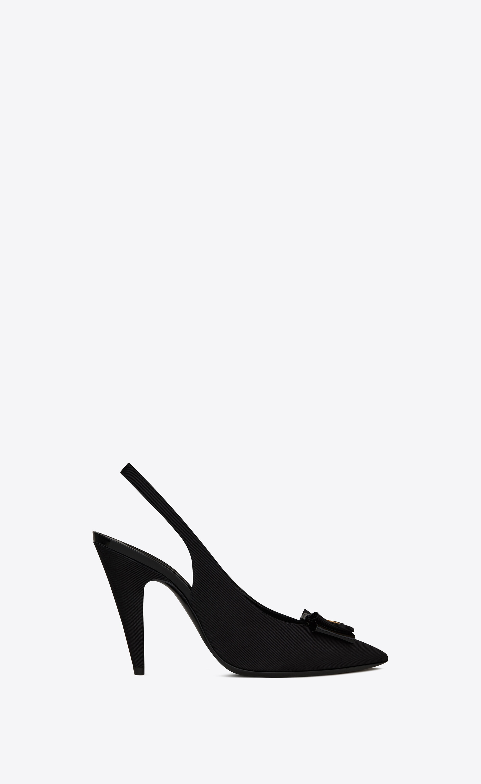 anaïs slingback bow pumps in grosgrain canvas and patent leather - 1