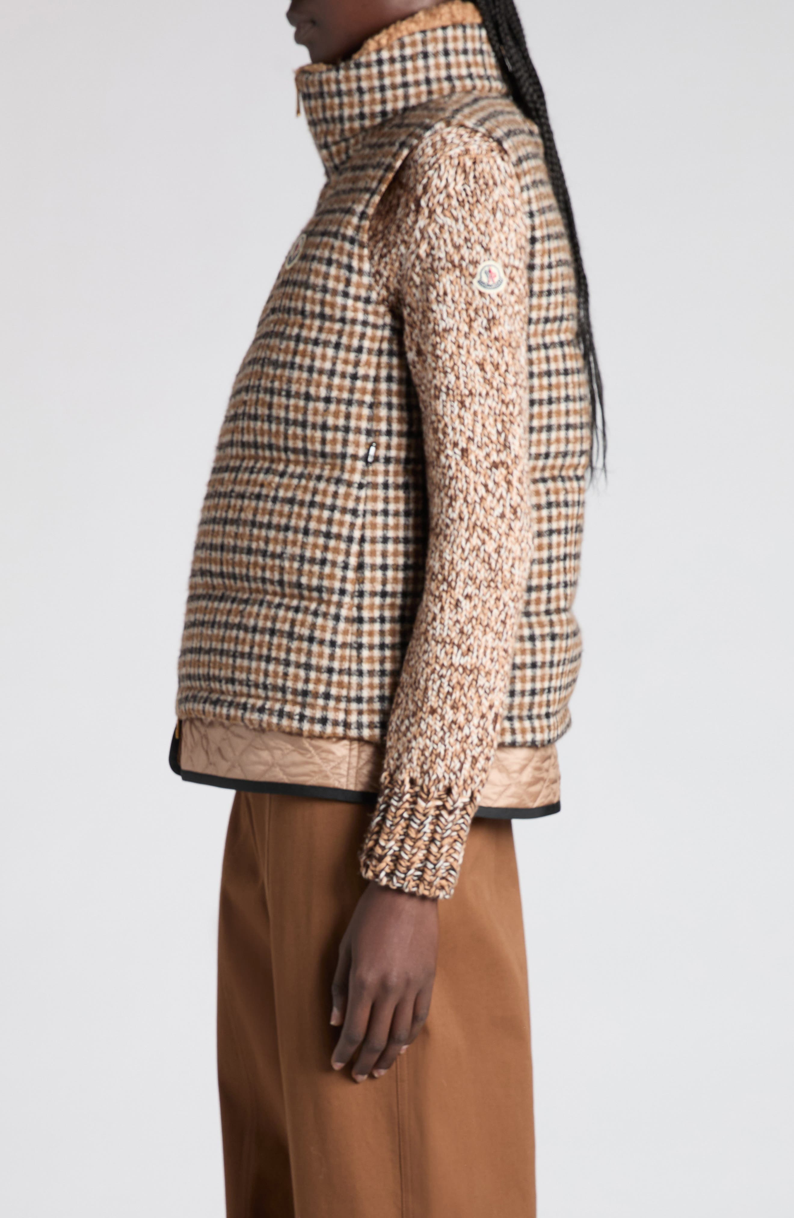 Moncler Touvet 3-in-1 Down Vest in Brown/Beige Check at Nordstrom - 4