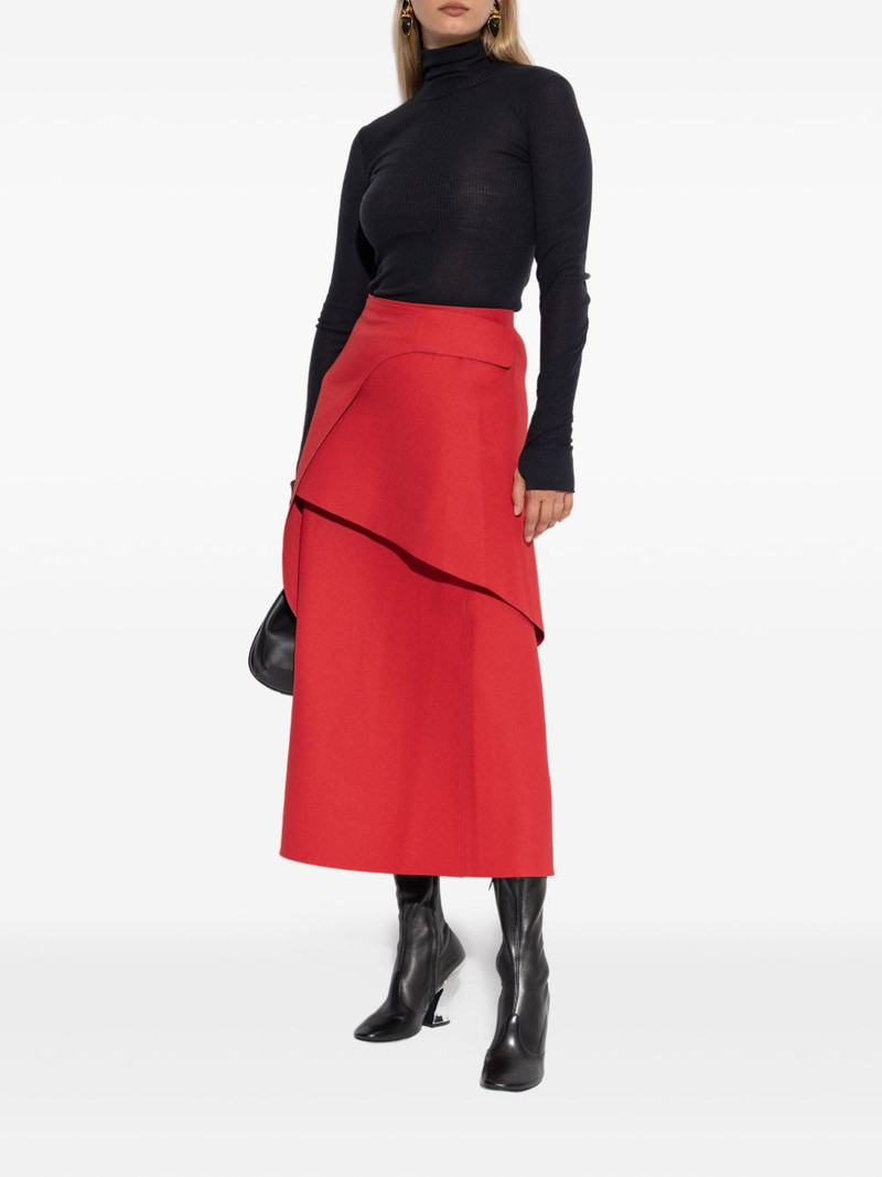TORY BURCH layered asymmetric midi skirt outlook