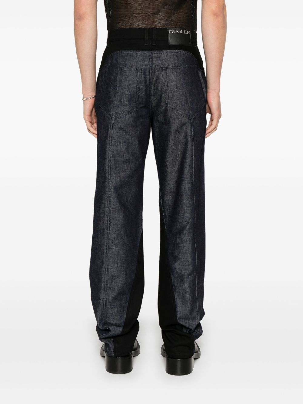 bi-color straight-leg jeans - 4