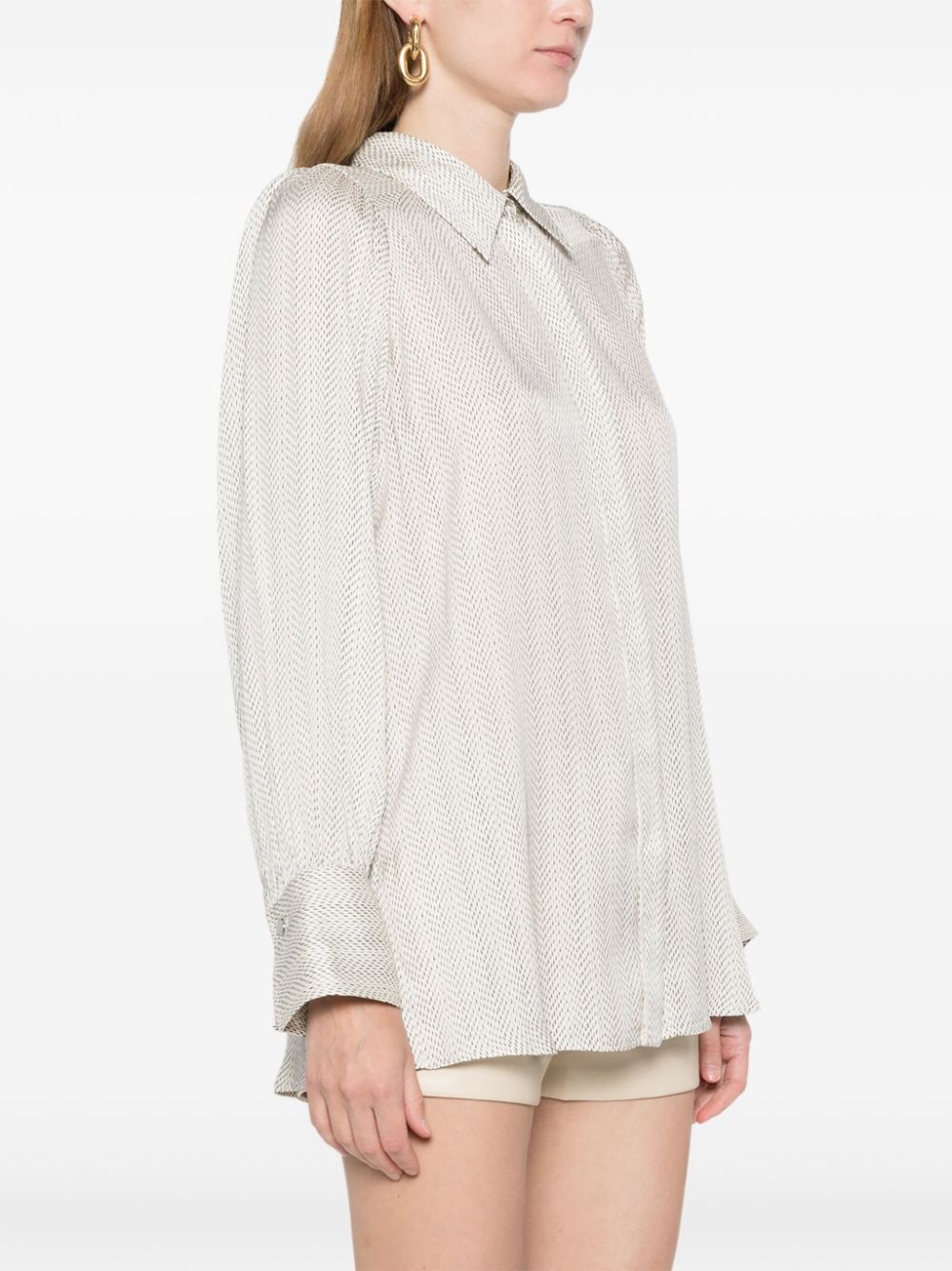 abstract-pattern satin shirt - 3