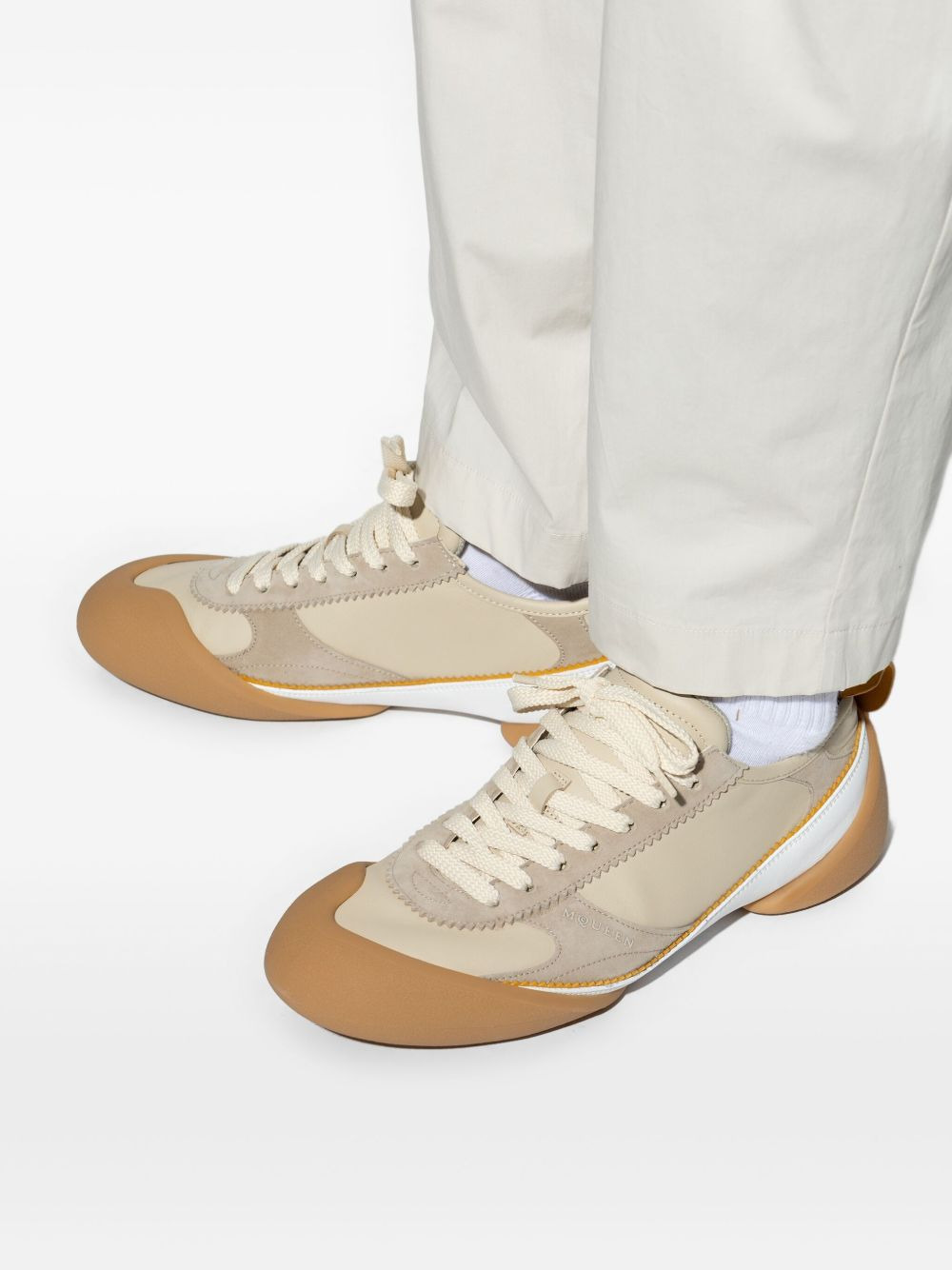leather panelled sneakers - 5