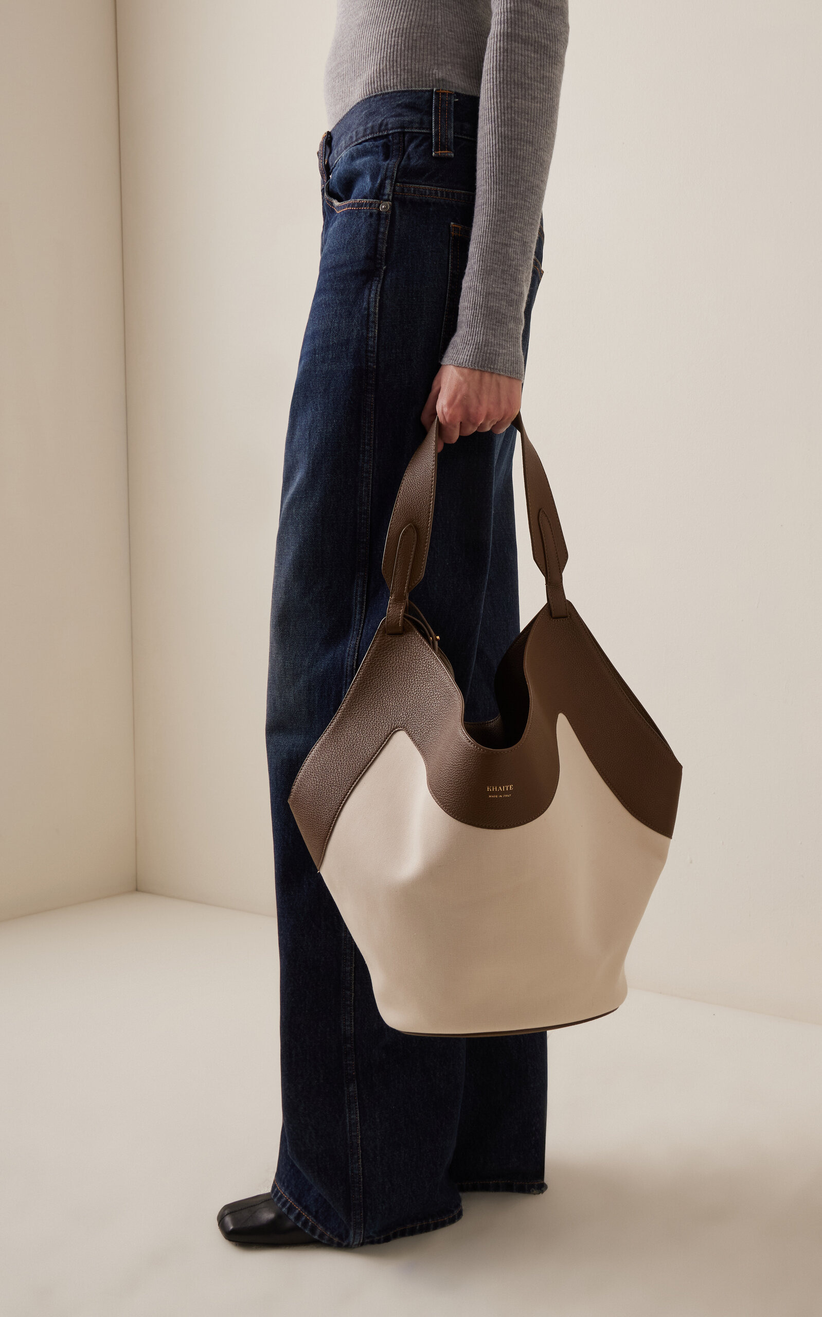 Lotus Medium Canvas Tote Bag ivory - 3