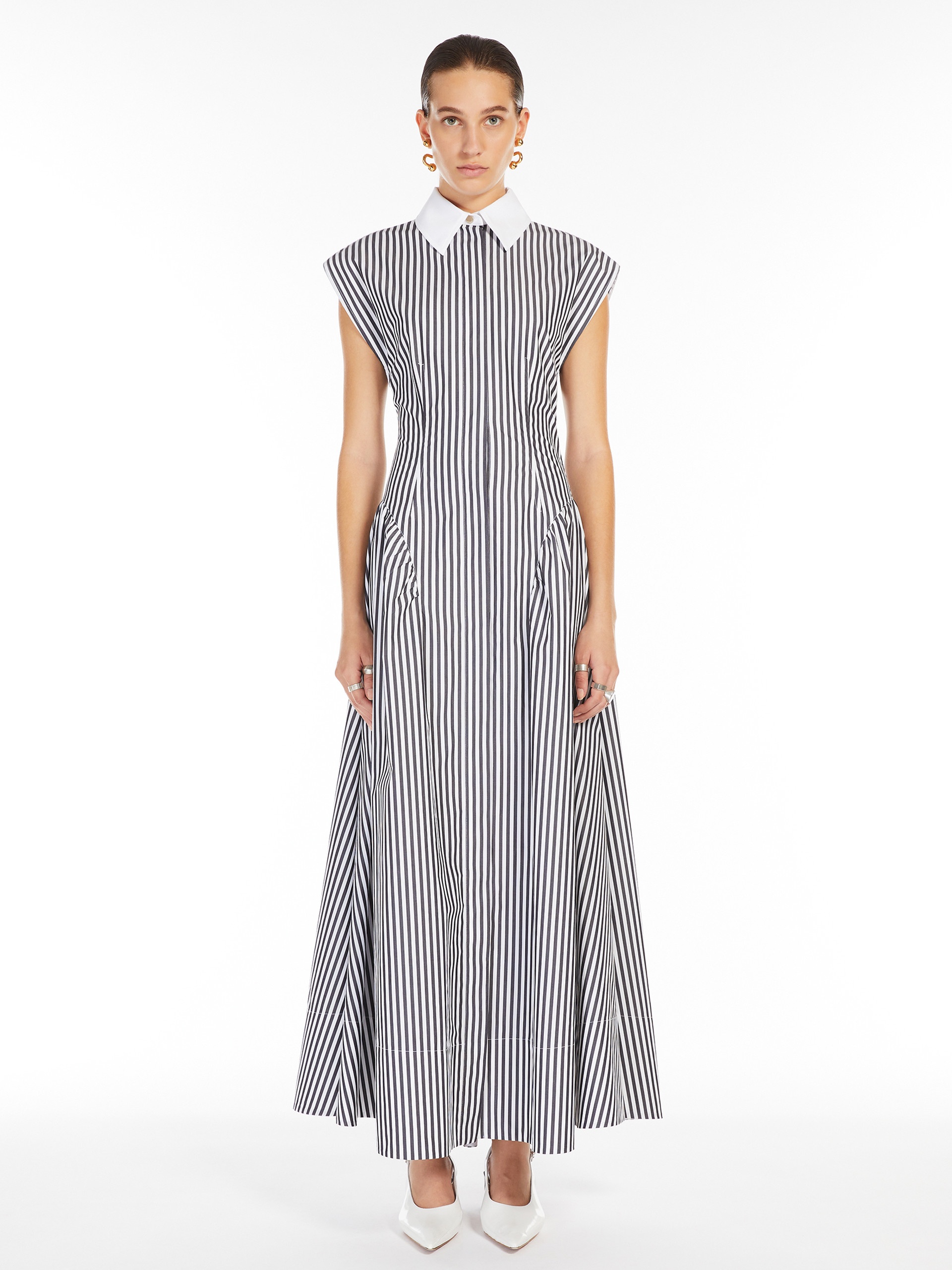 LOCUSTA Long poplin dress - 3