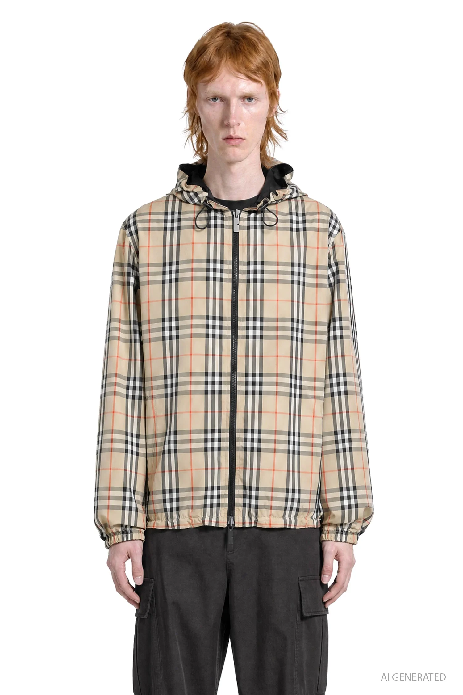 Reversible Check Nylon Windbreaker - 1