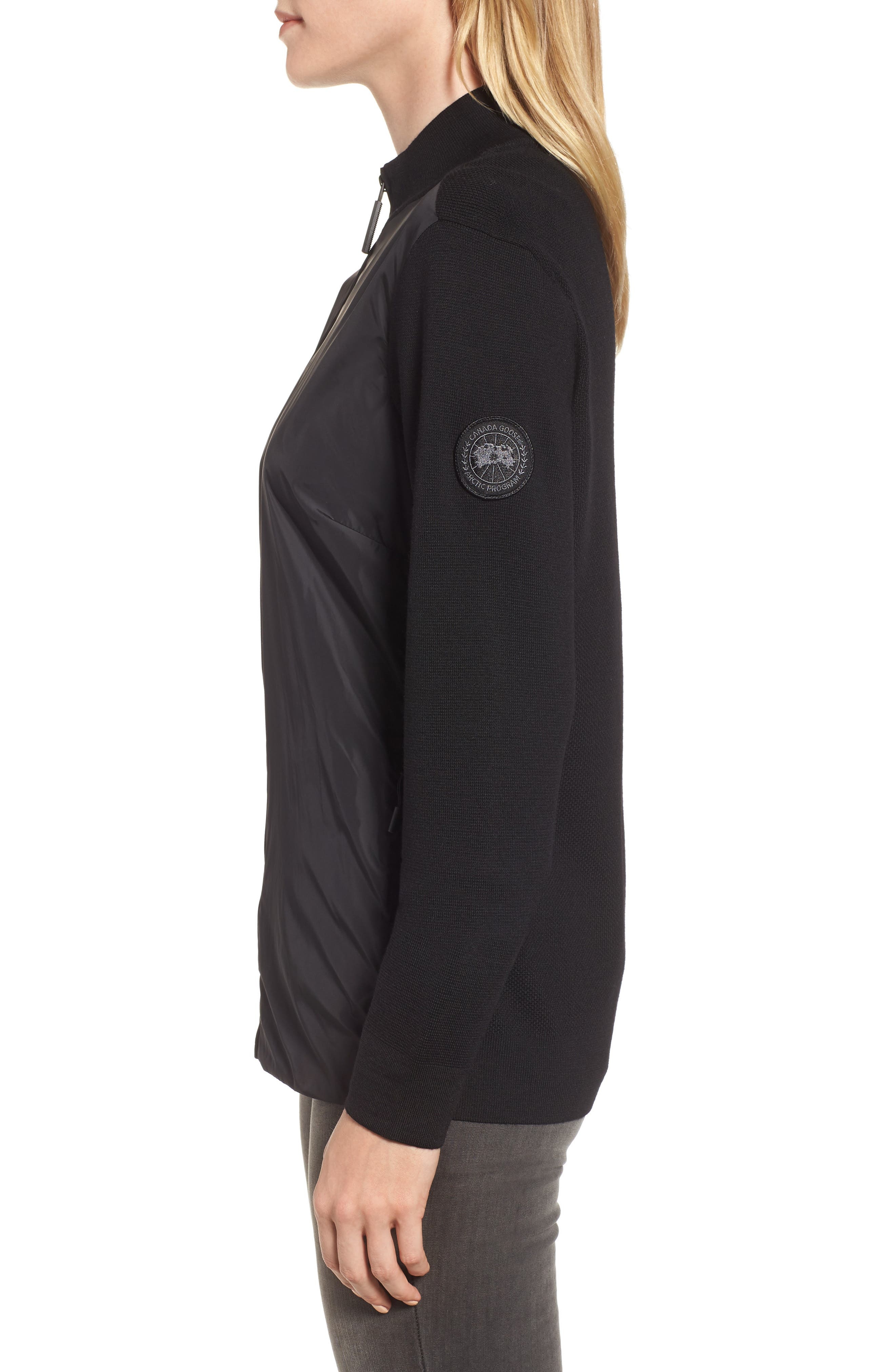 Canada Goose Windbridge Zip Front Sweater Jacket in Black at Nordstrom - 3