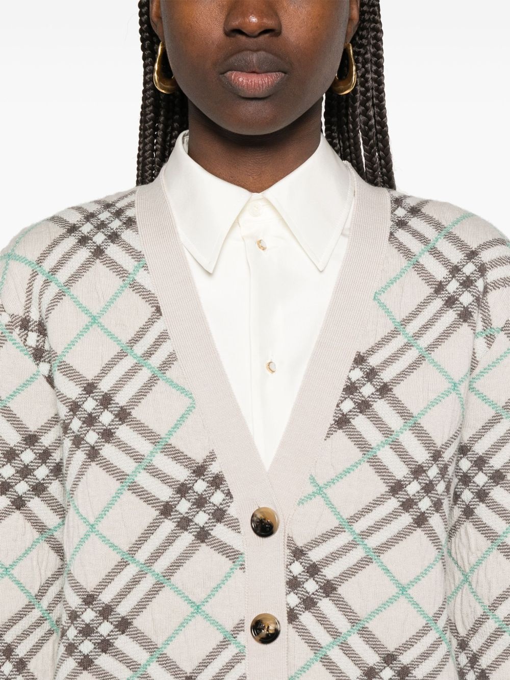 checked cardigan - 5