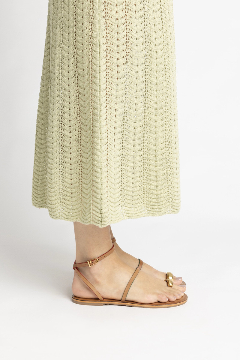 Larroudé Biarritz Flat Sandal In Light Caramel Leather outlook