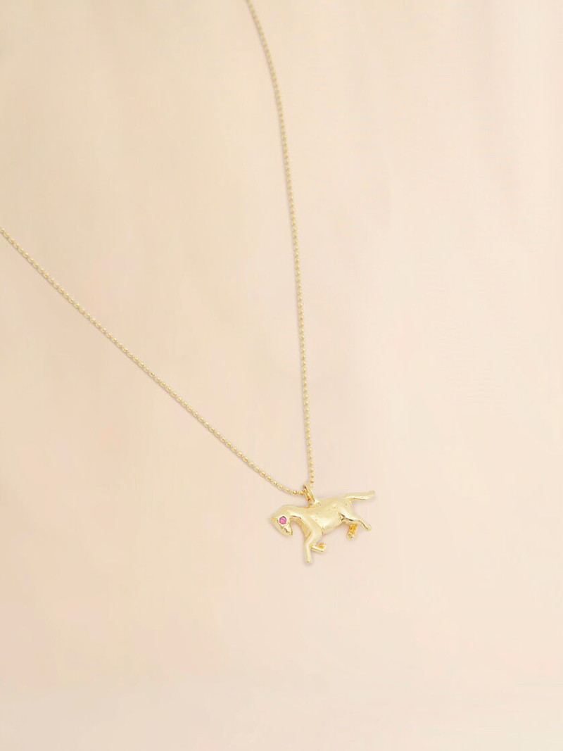 CHAIN NECKLACE WITH HORSE CHARM 3