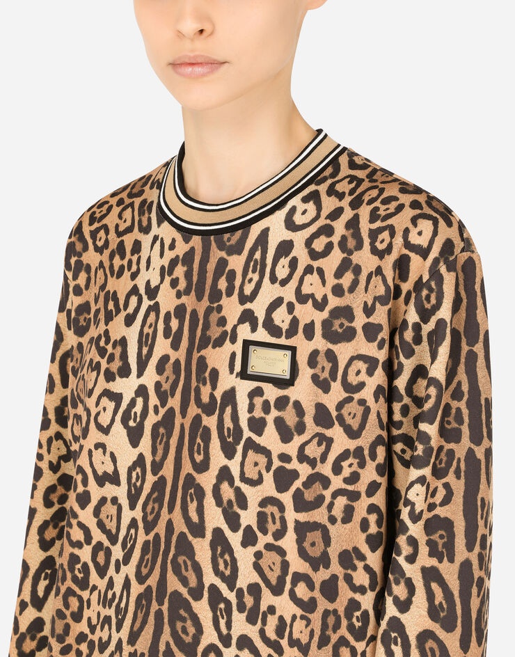 Leopard-print jersey sweatshirt - 4