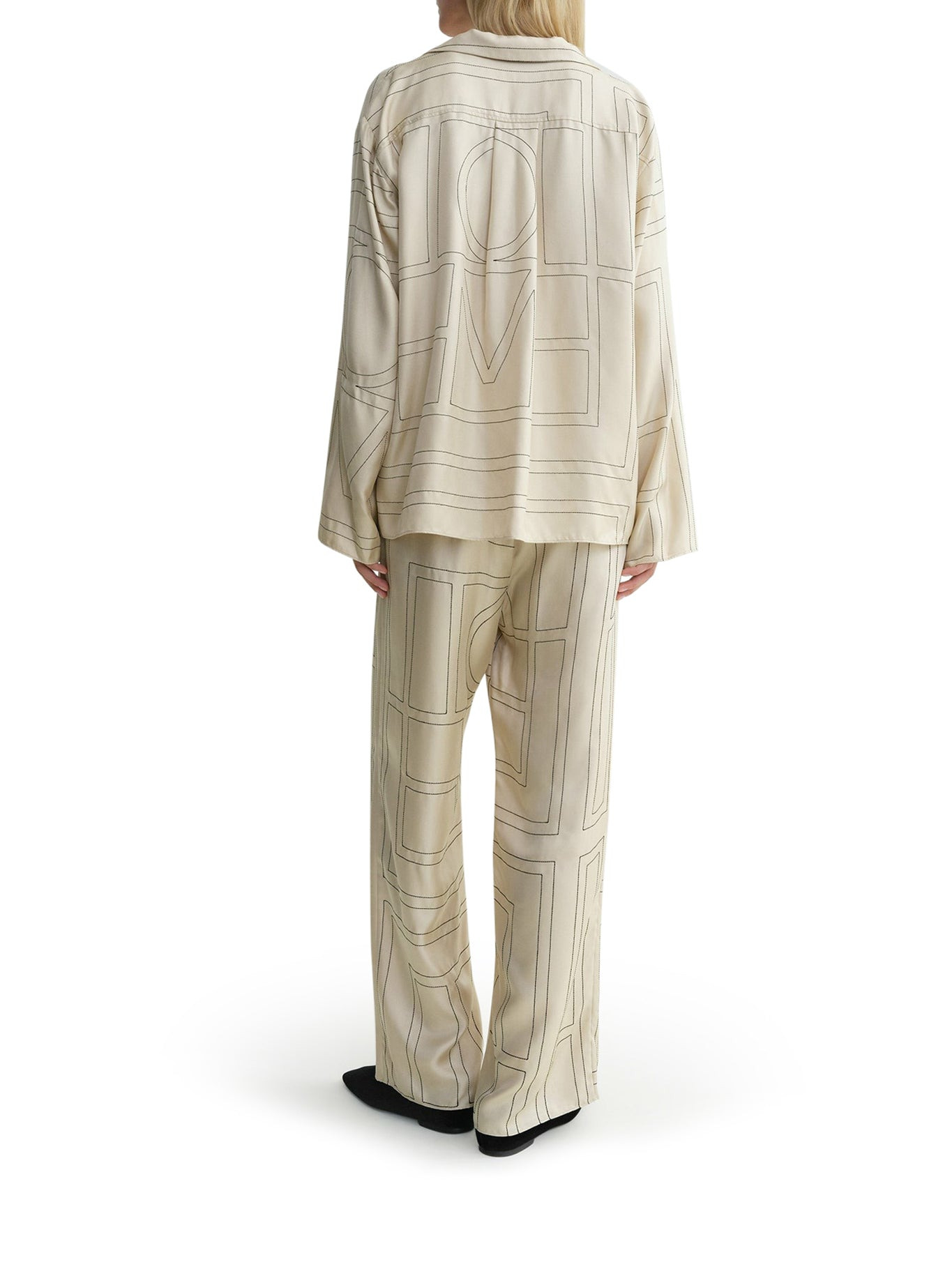 MONOGRAM SILK PJ TOP BLOUSE - 3