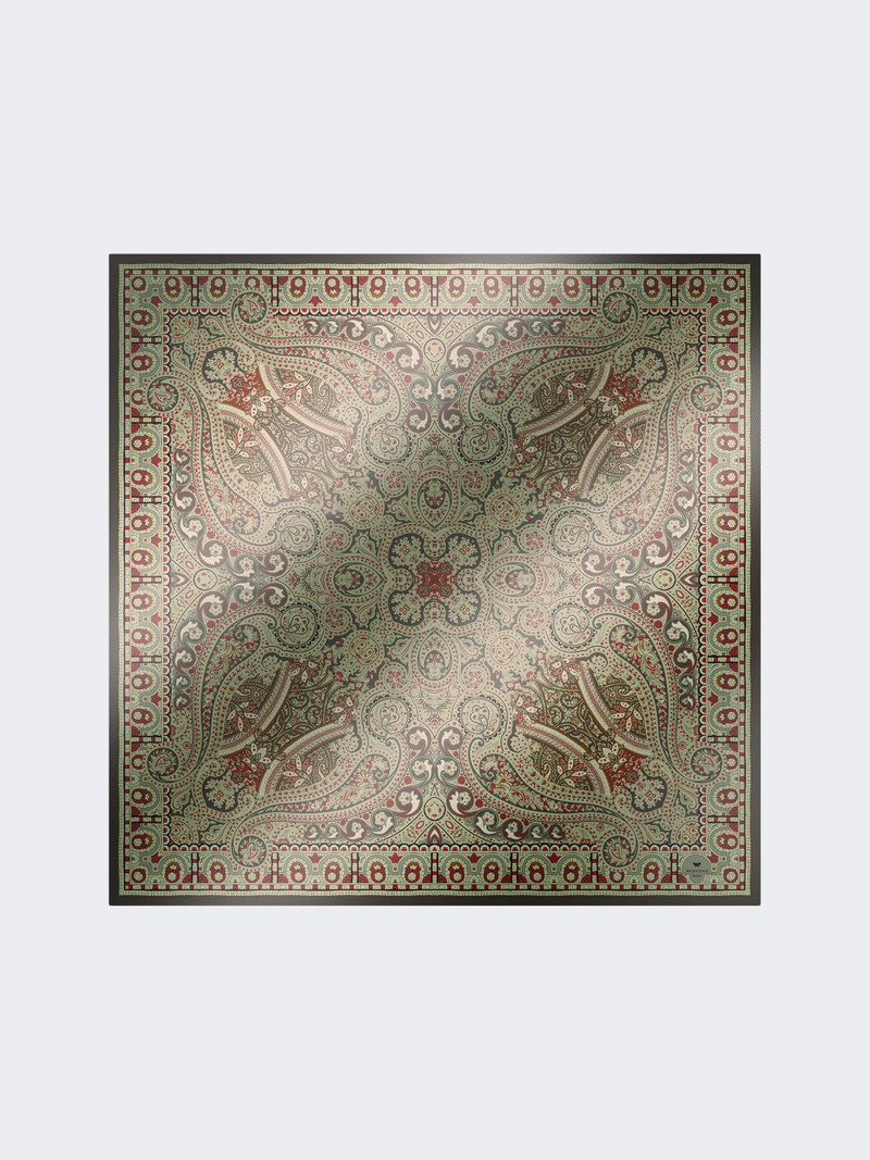 ONESTONEW Printed silk twill scarf 1