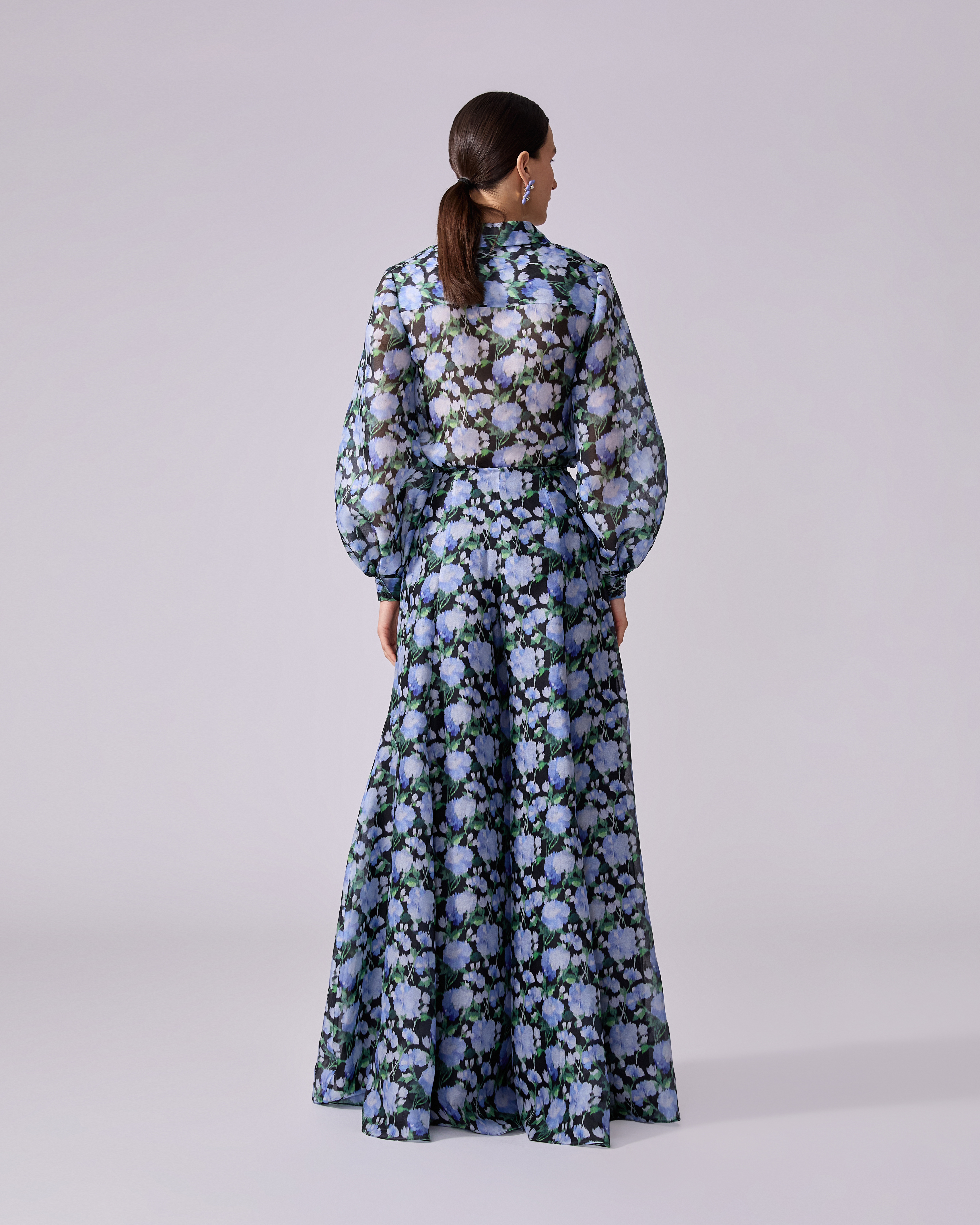 Peony-Print Organza Shirt - 3