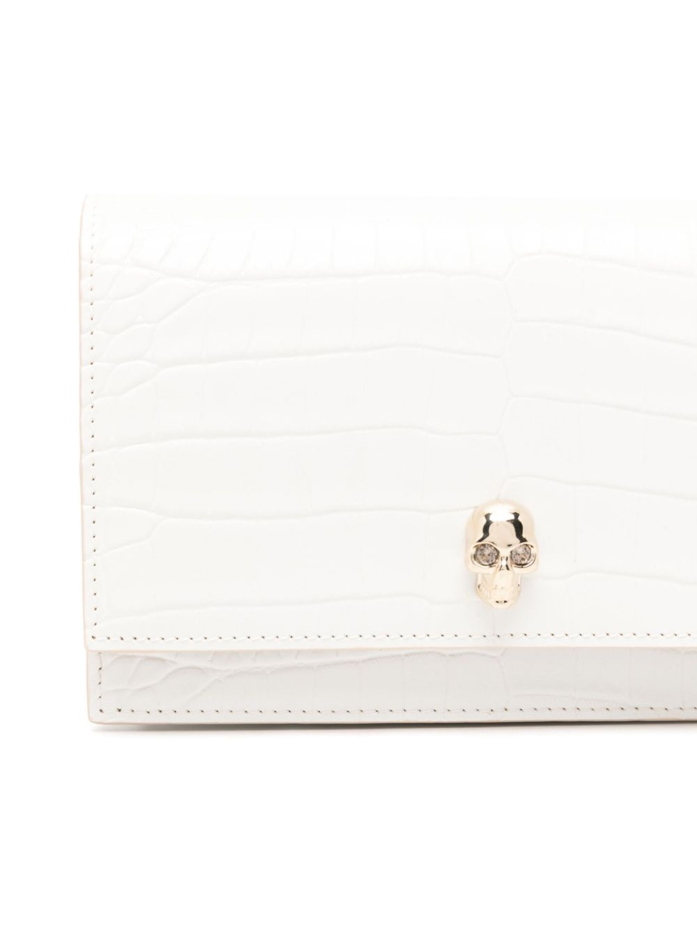 Skull crocodile-effect shoulder bag - 4