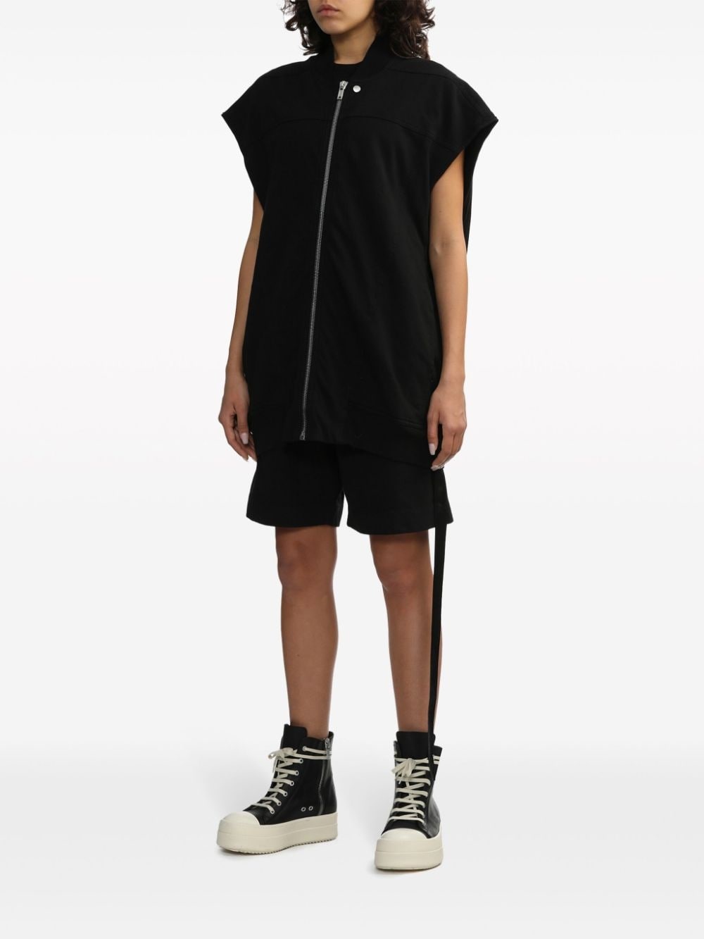 zip-up cotton vest - 3