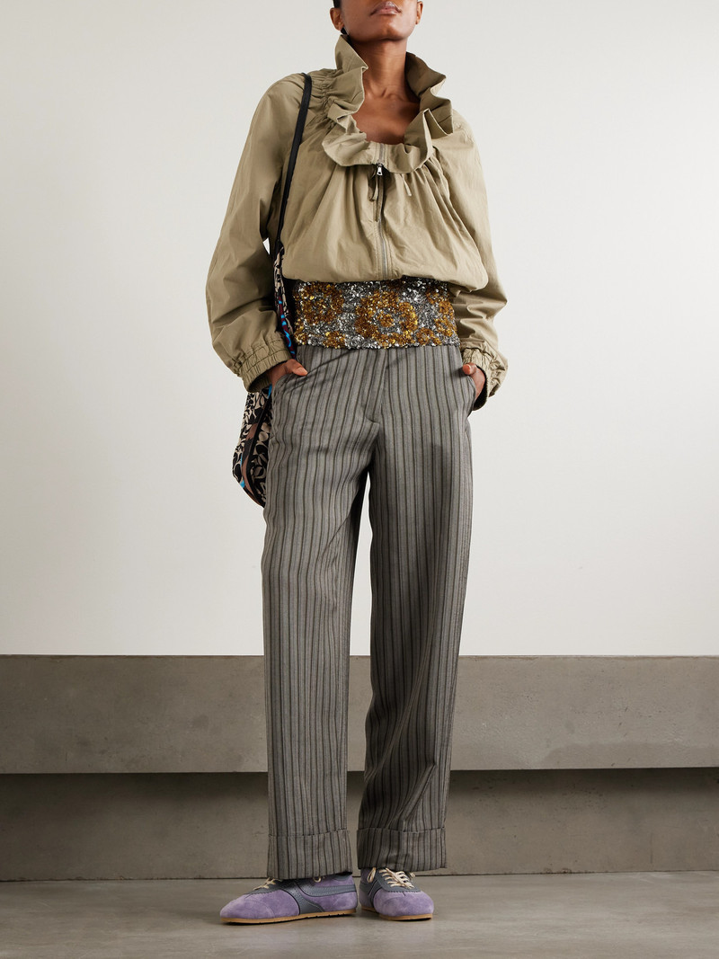 Dries Van Noten Striped Ribbed Woven Wide-leg Pants outlook