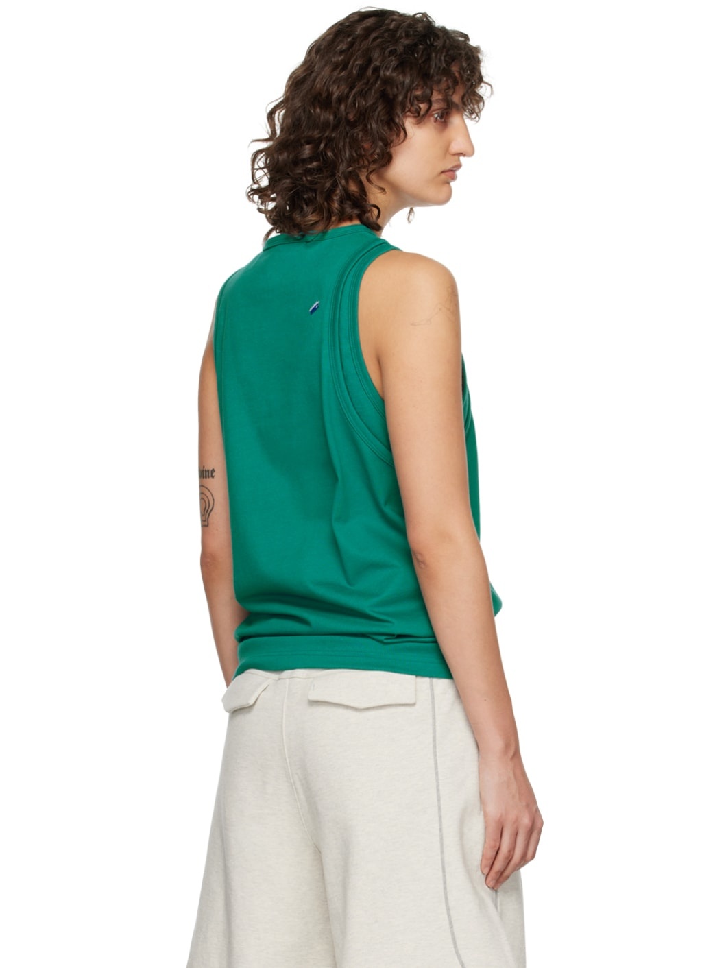 Green Layered Tank Top - 3