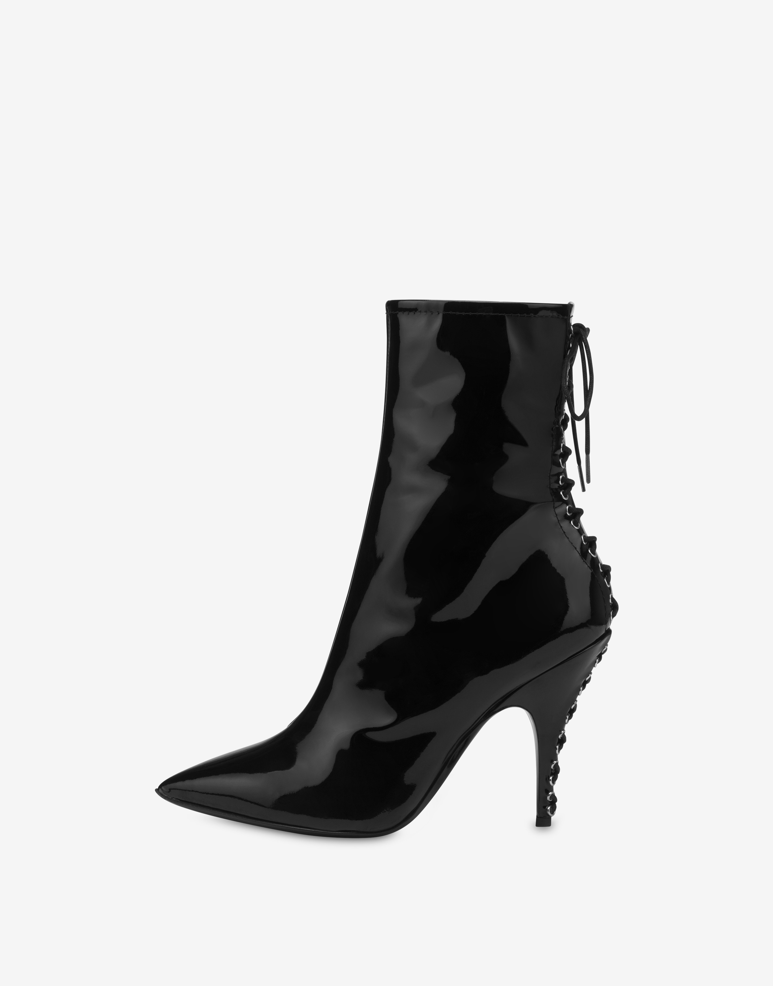 PATENT LEATHER ANKLE BOOTS WITH LACING - 2