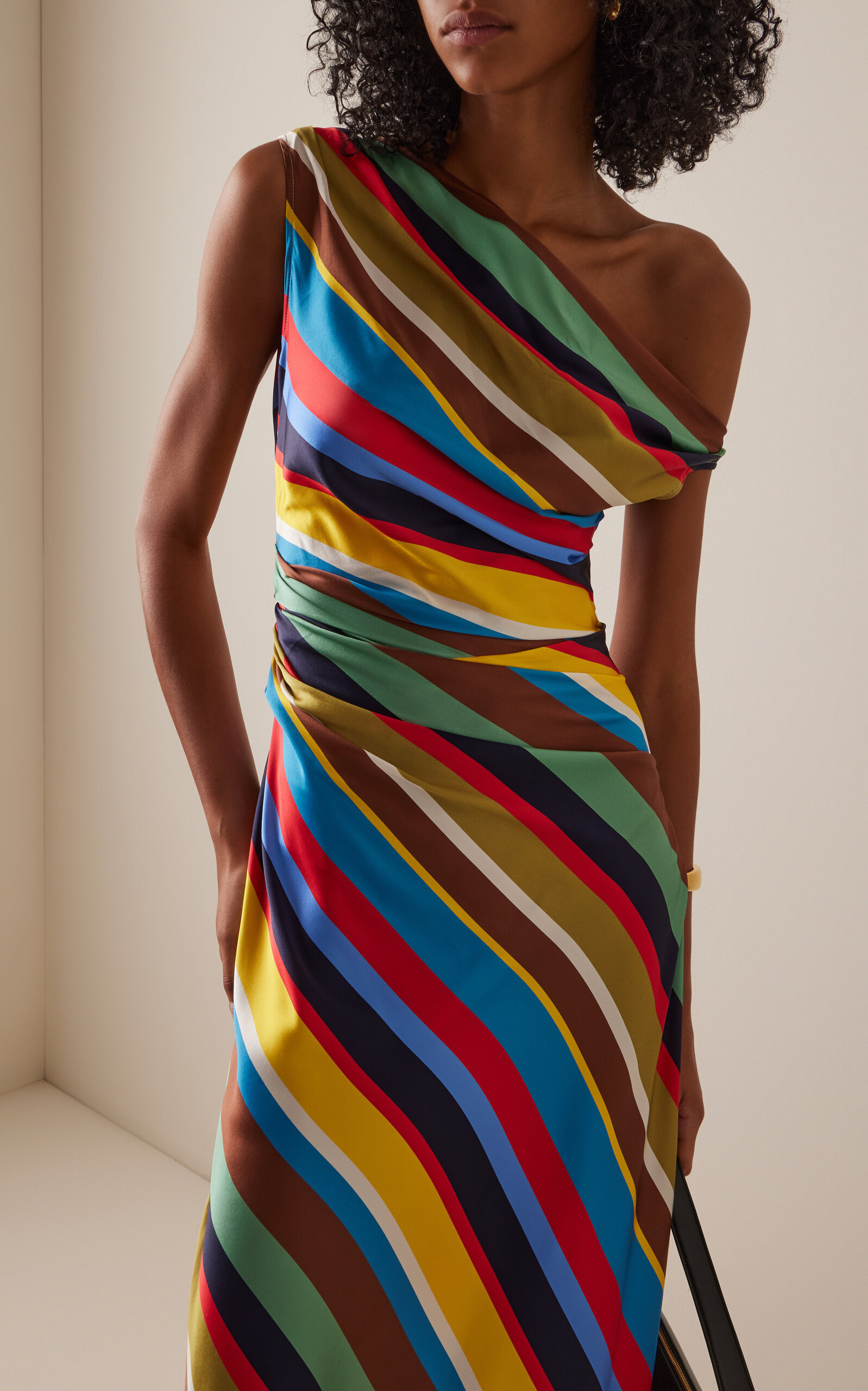 Phare Off-The-Shoulder Striped Silk Maxi Dress stripe - 3